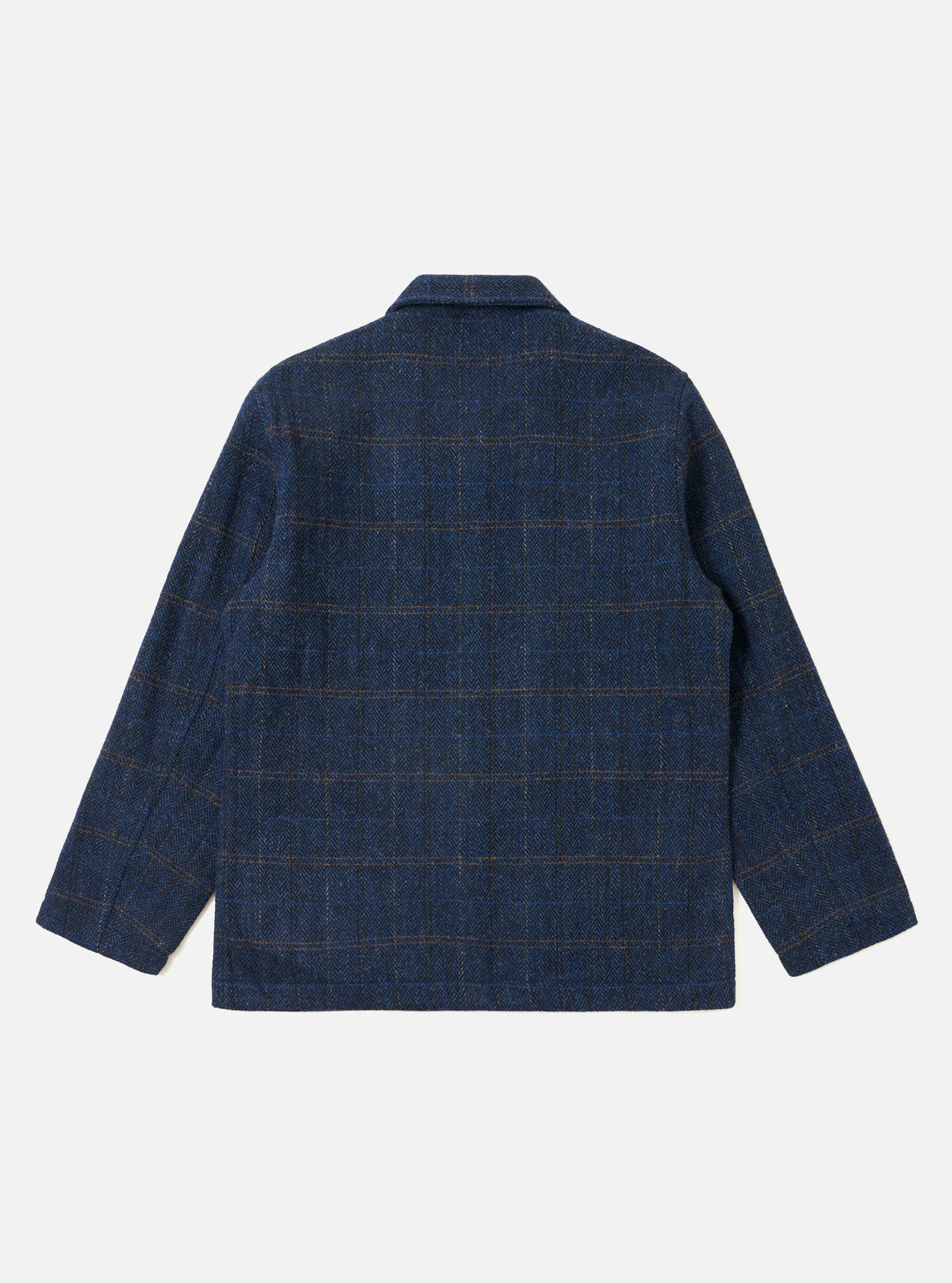 Navy Harris Tweed Plaid Bakers Jacket