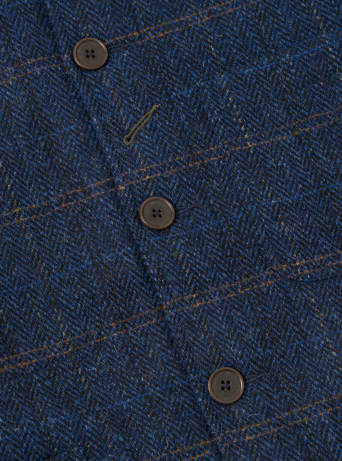 Navy Harris Tweed Plaid Bakers Jacket