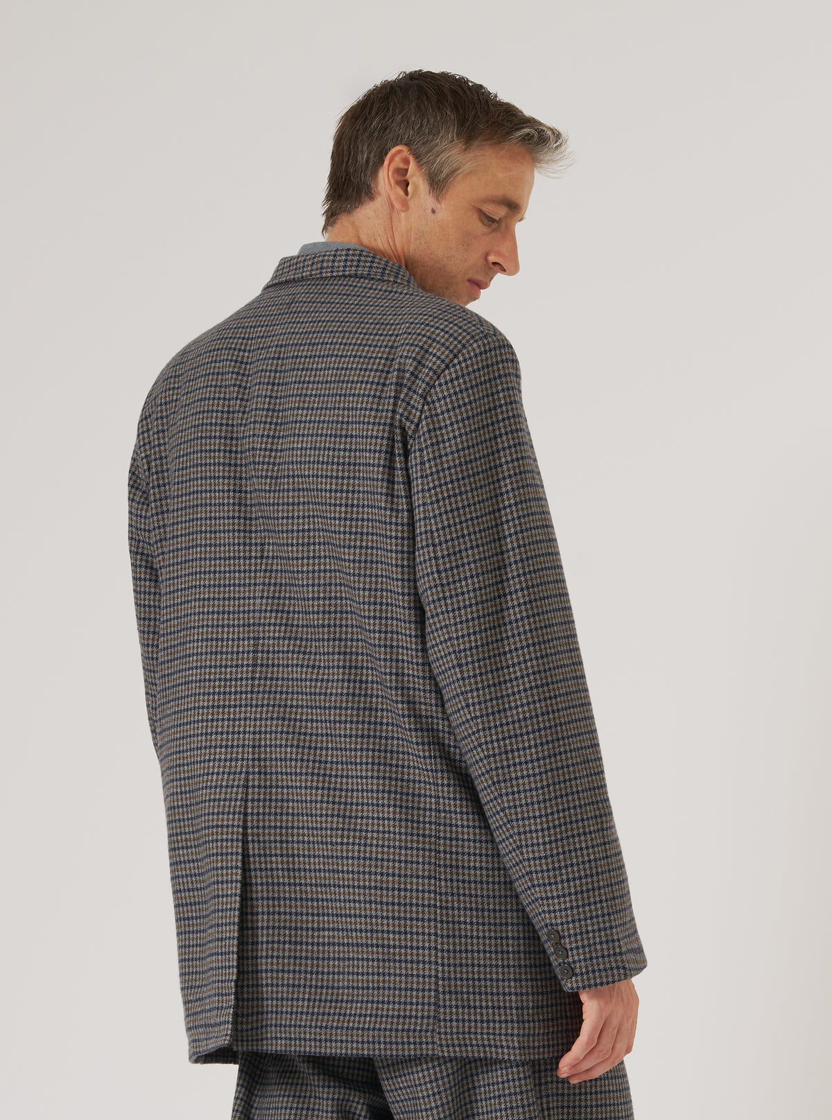 Charcoal Houndstooth Wool Mix Boston Blazer