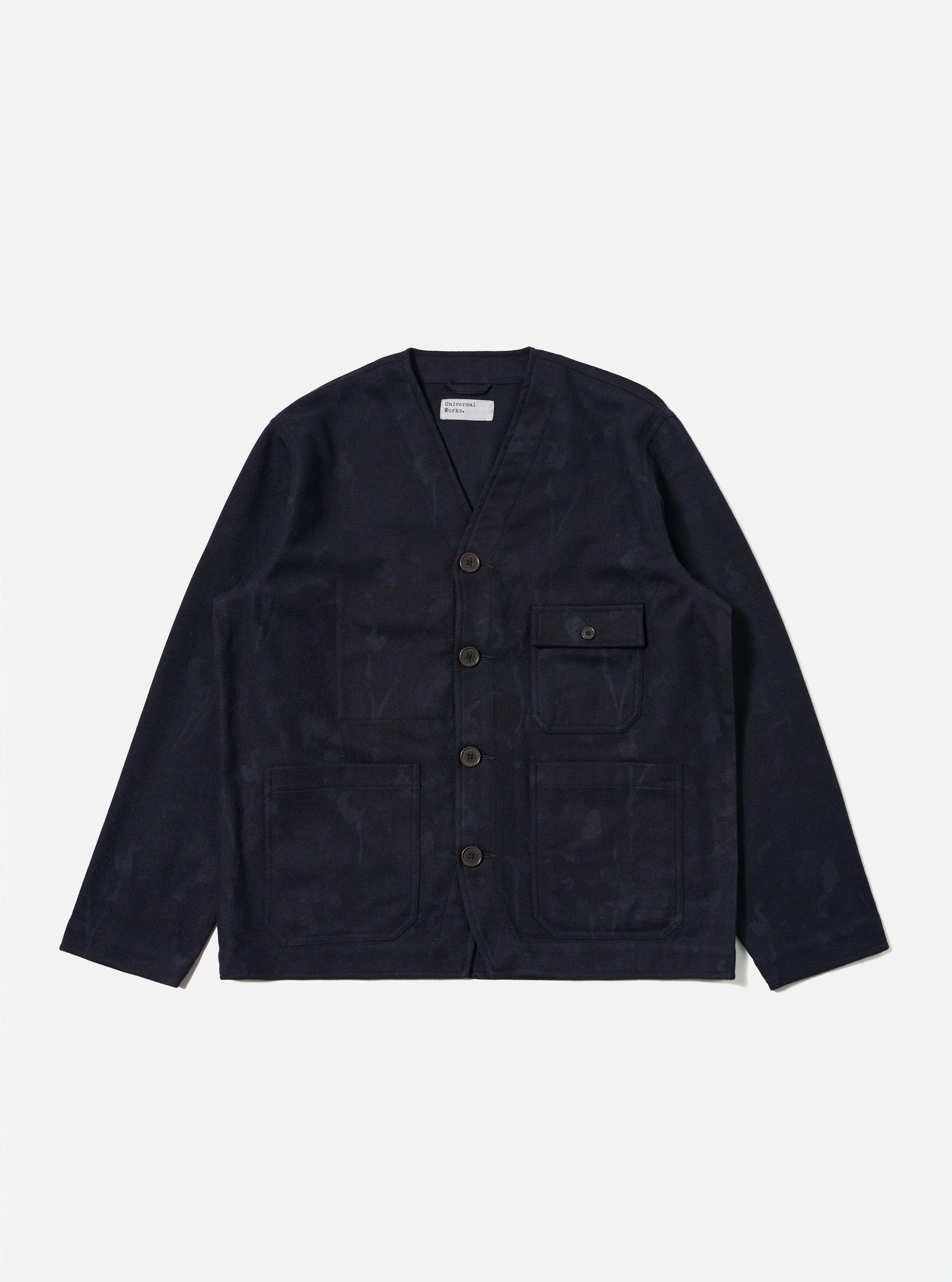 Navy Flower Print Flannel Cabin Jacket
