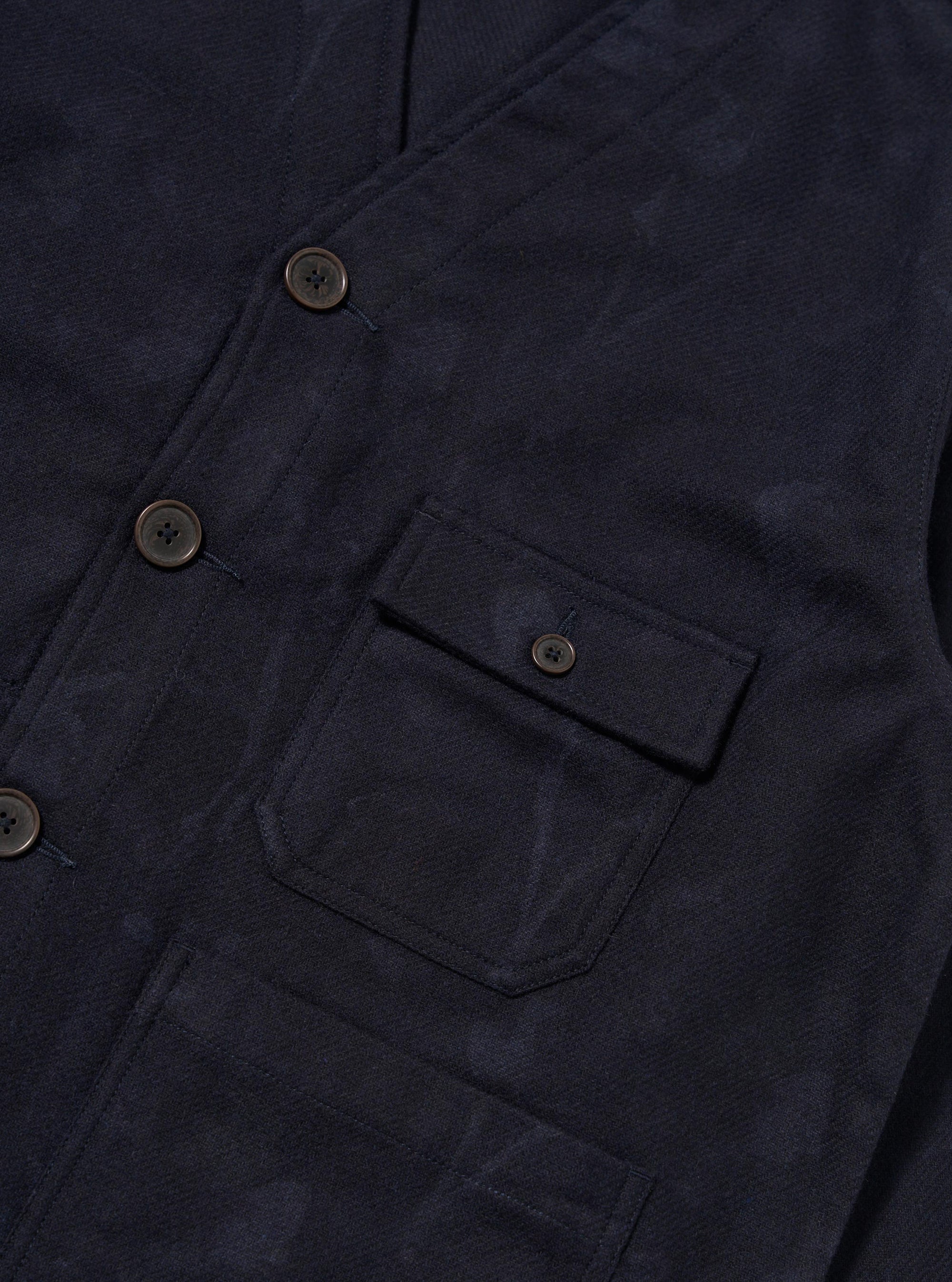 Navy Flower Print Flannel Cabin Jacket
