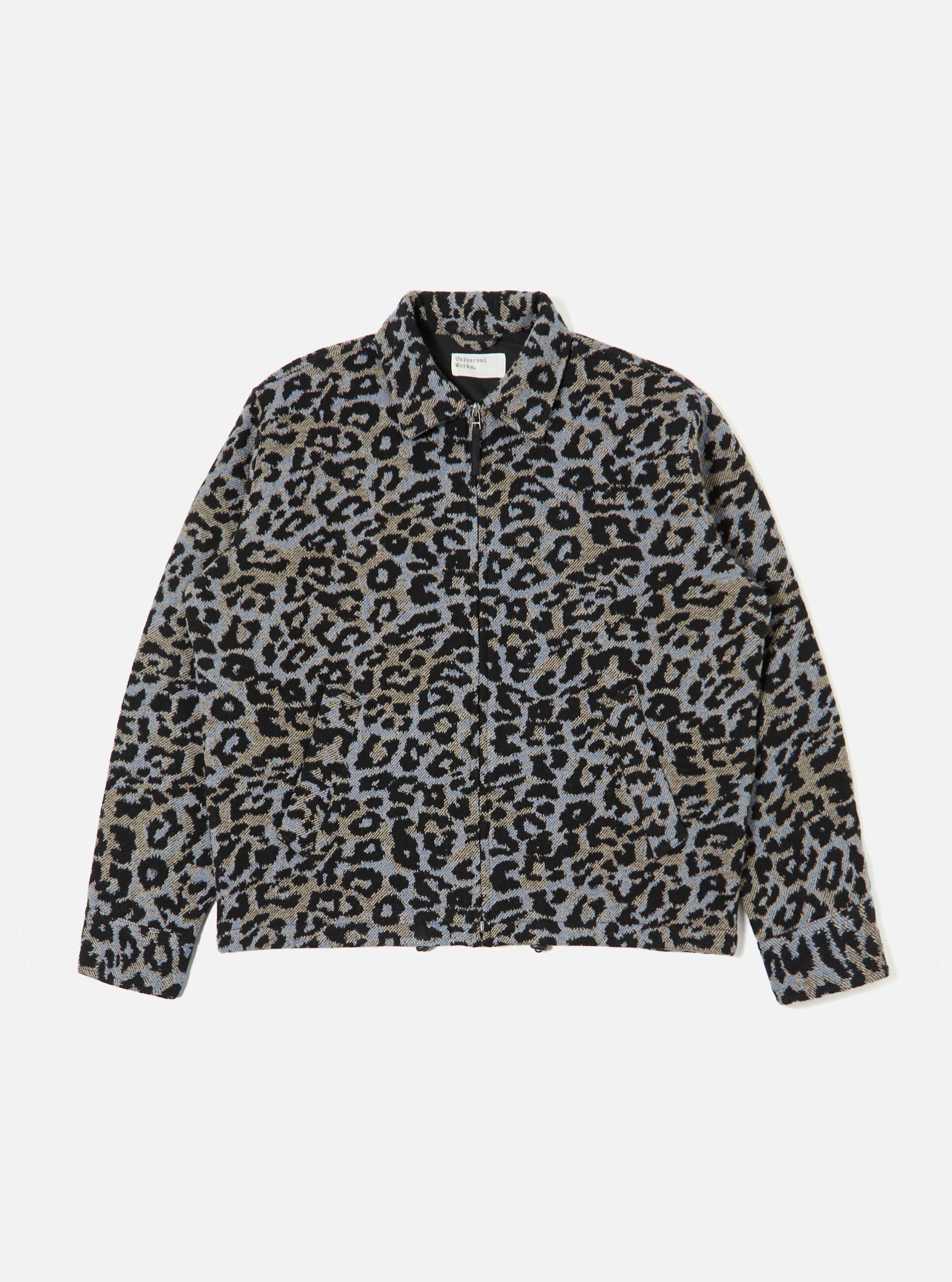 Blue Leopard Flower Wool Club Jacket