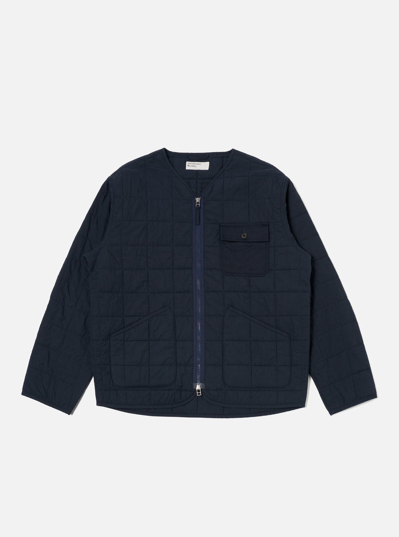 Navy Quilt Cotton Military Liner Jacket