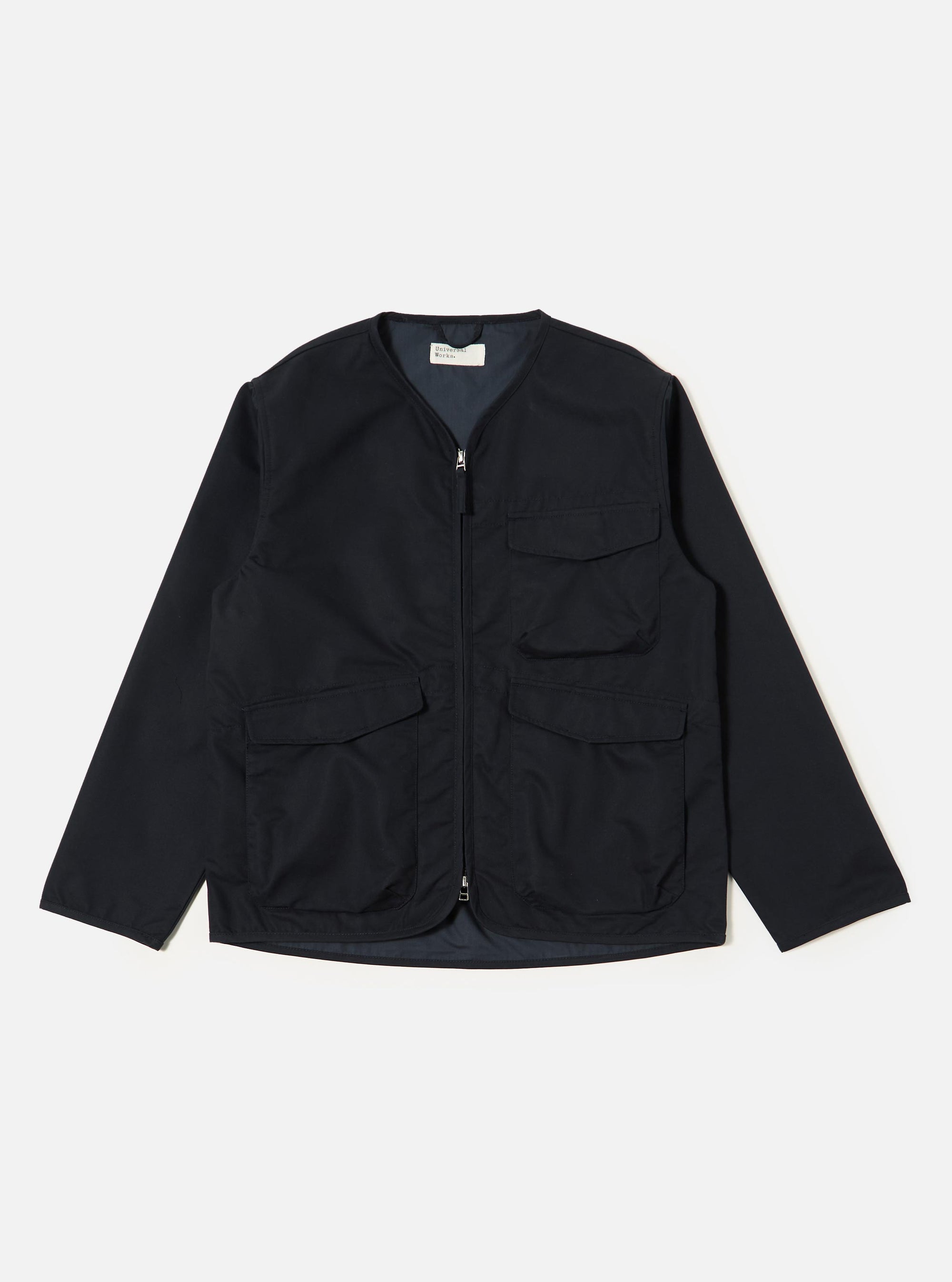 Navy Brushed Polytech Parachute Liner Jacket