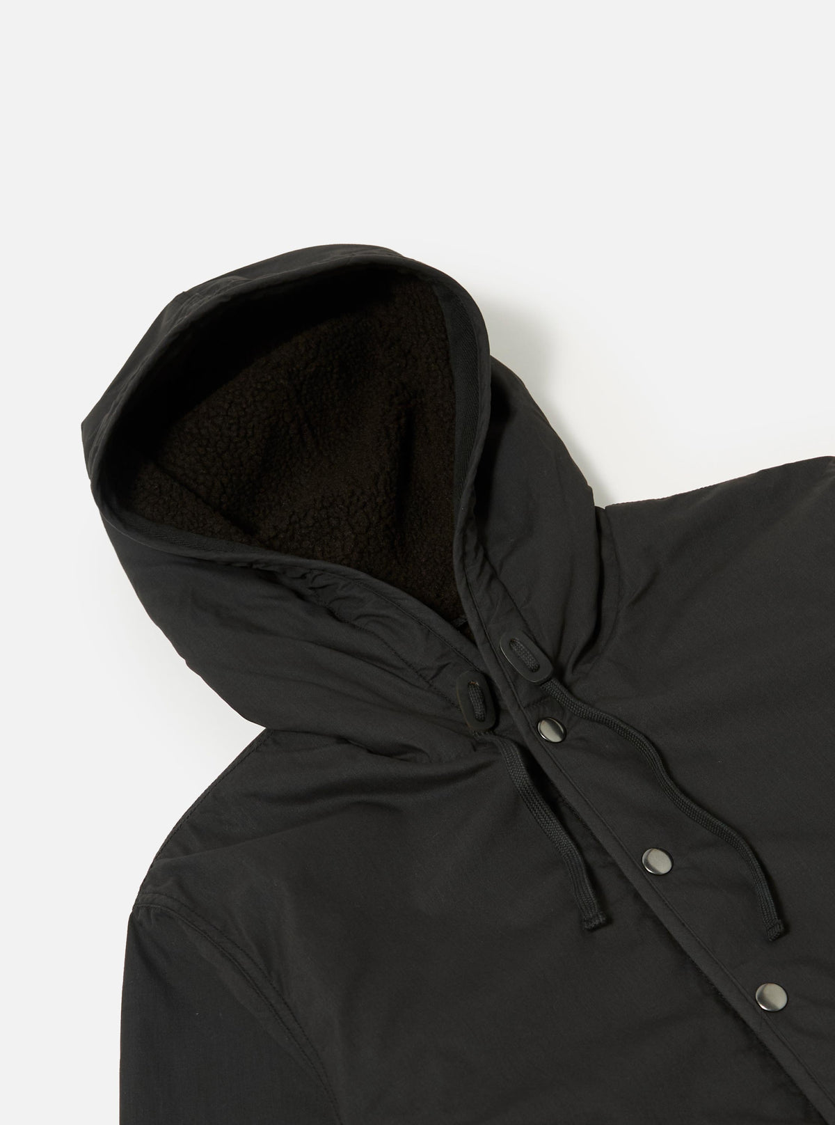 Black/Brown Recycled Polytech/Sherpa Reversible Simple Hooded Jacket