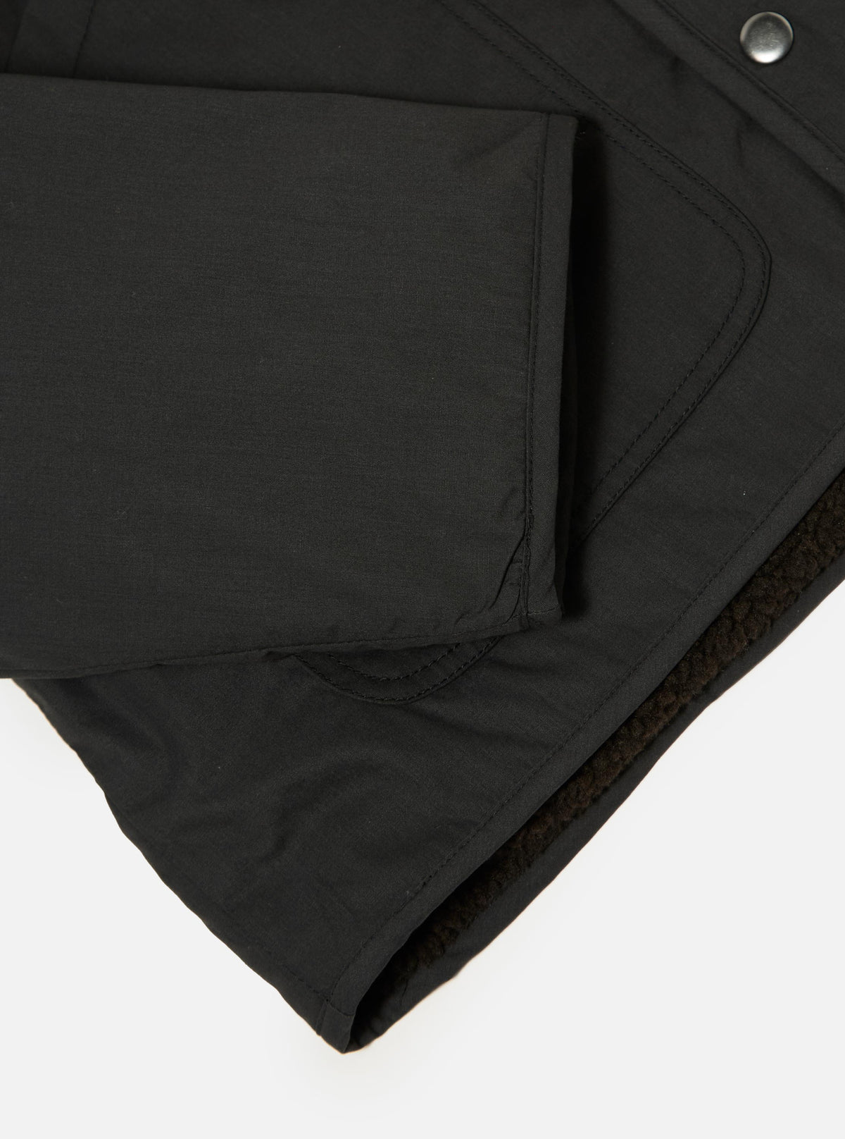 Black/Brown Recycled Polytech/Sherpa Reversible Simple Hooded Jacket