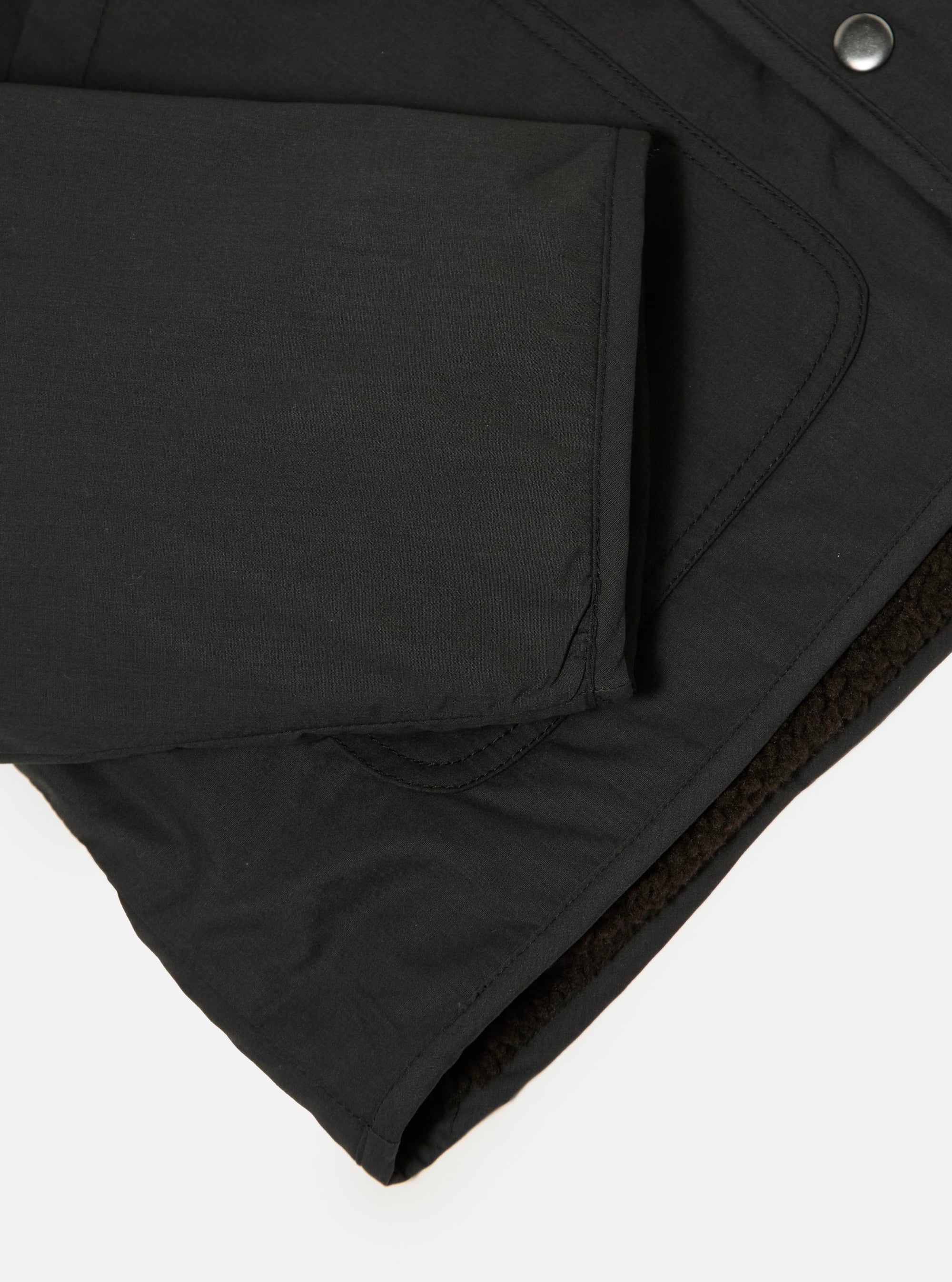 Black/Brown Recycled Polytech/Sherpa Reversible Simple Hooded Jacket