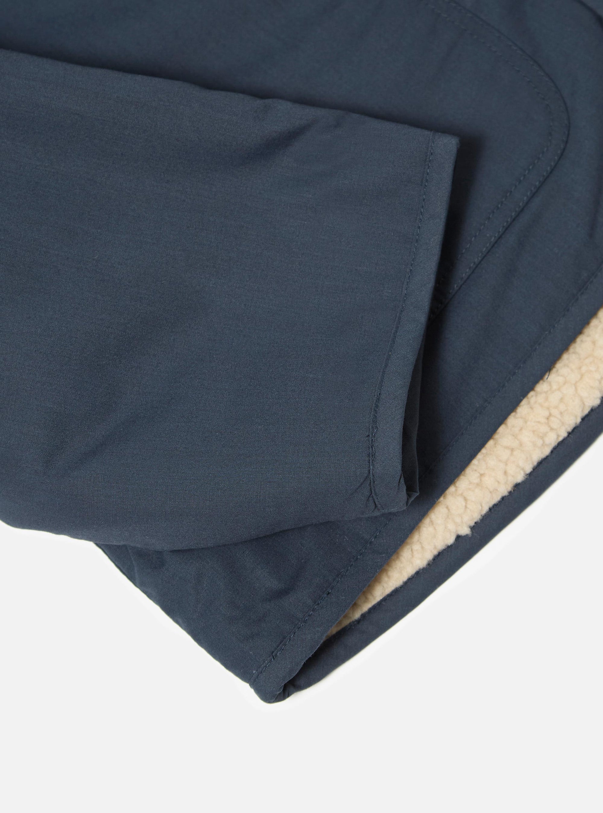 Navy/Sand Recycled Polytech/Sherpa Reversible Simple Hooded Jacket