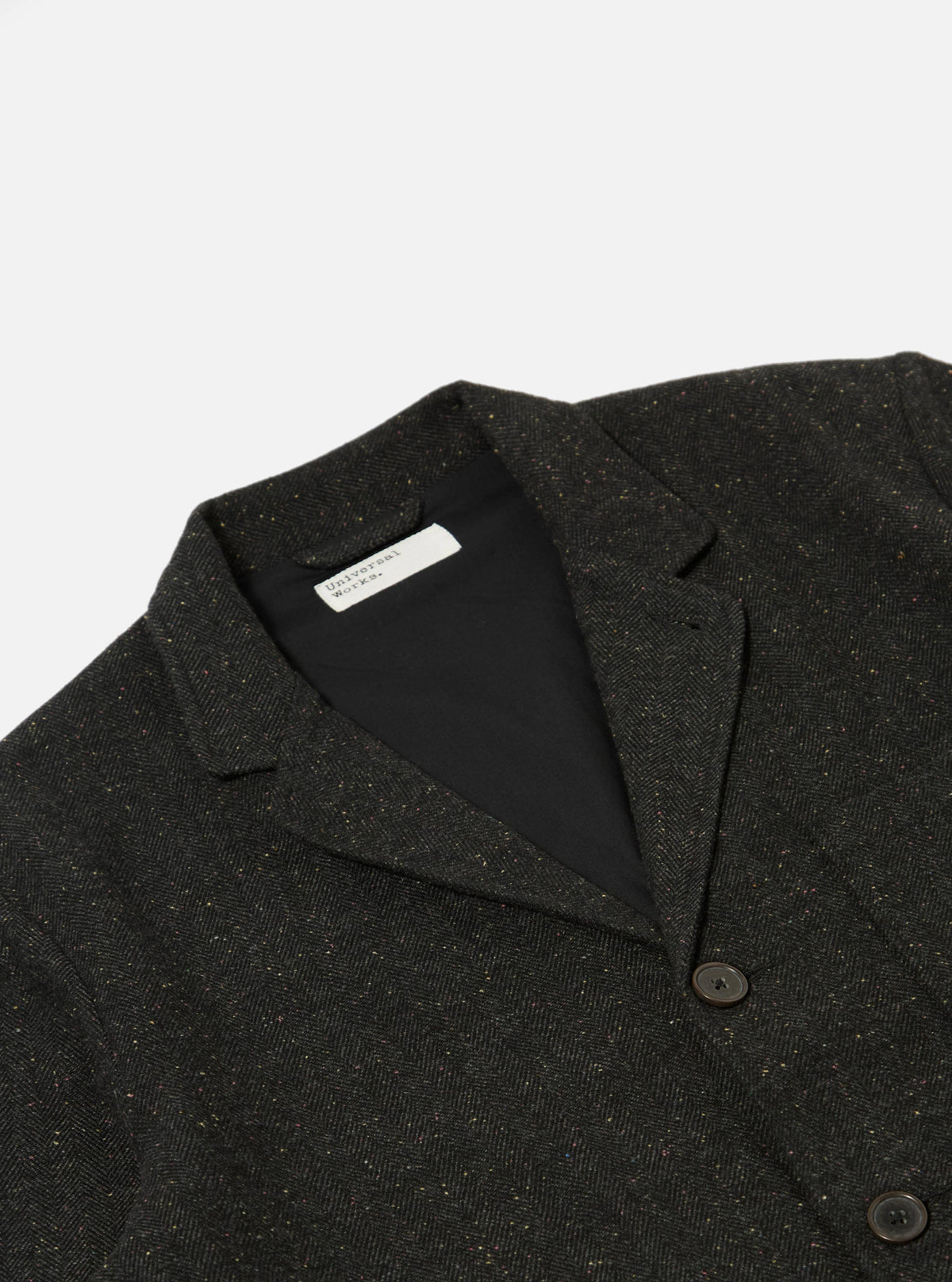 Black Salt N Pepper Tweed Three Button Jacket