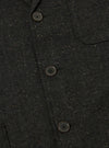 Close-up of the Black Salt N Pepper Tweed Three Button Jacket showing the tweed material and button details. The jacket is laid flat on a neutral surface.