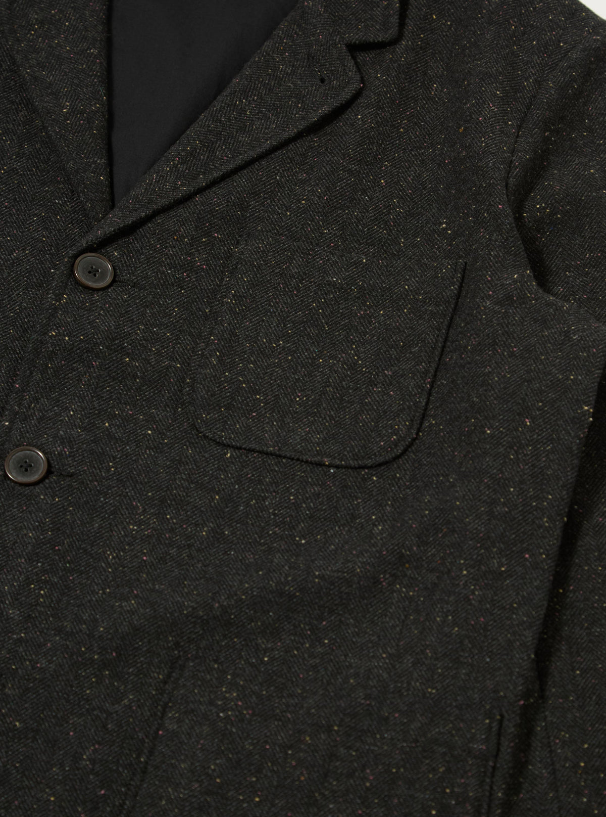 Black Salt N Pepper Tweed Three Button Jacket