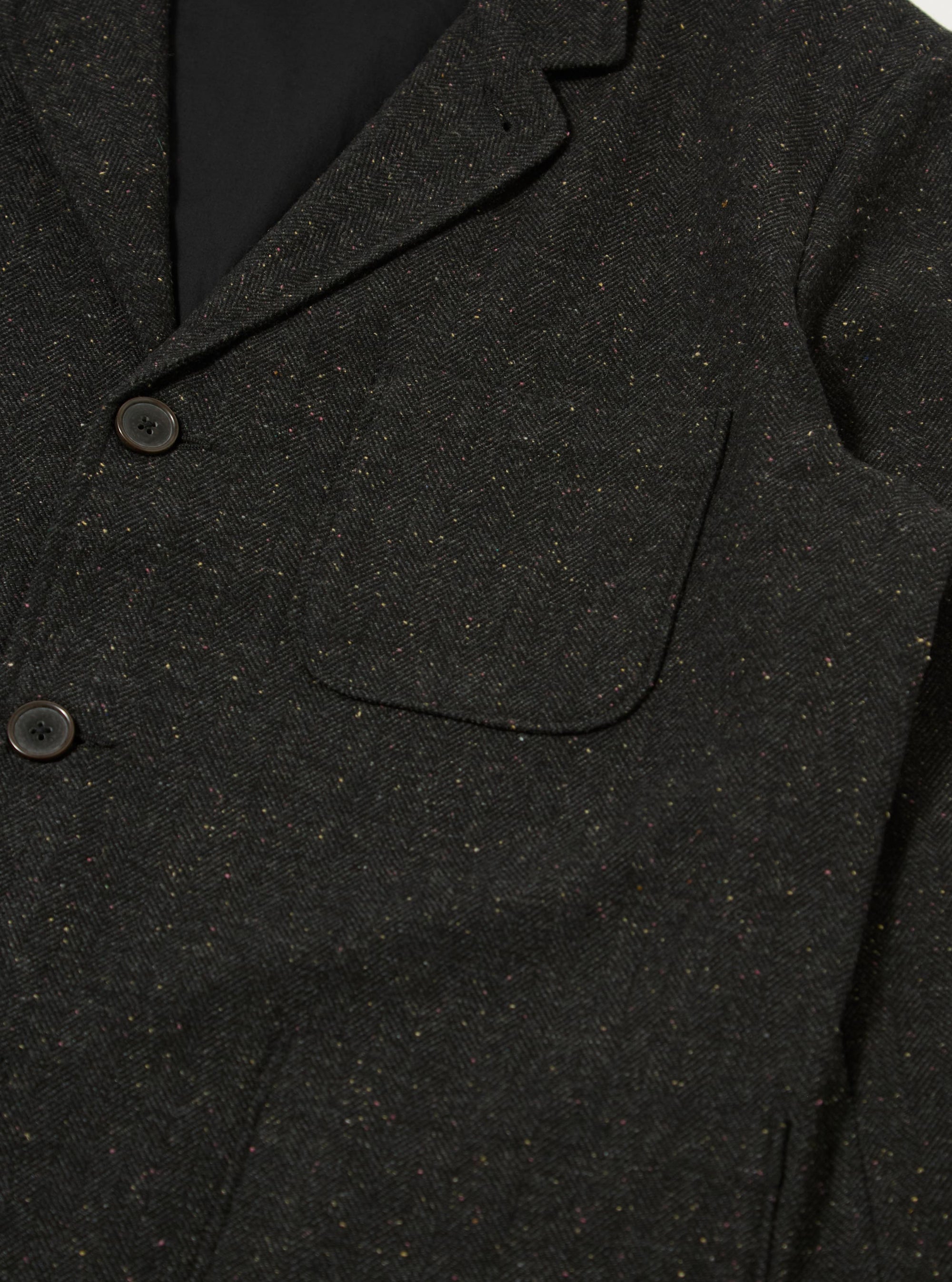 Black Salt N Pepper Tweed Three Button Jacket