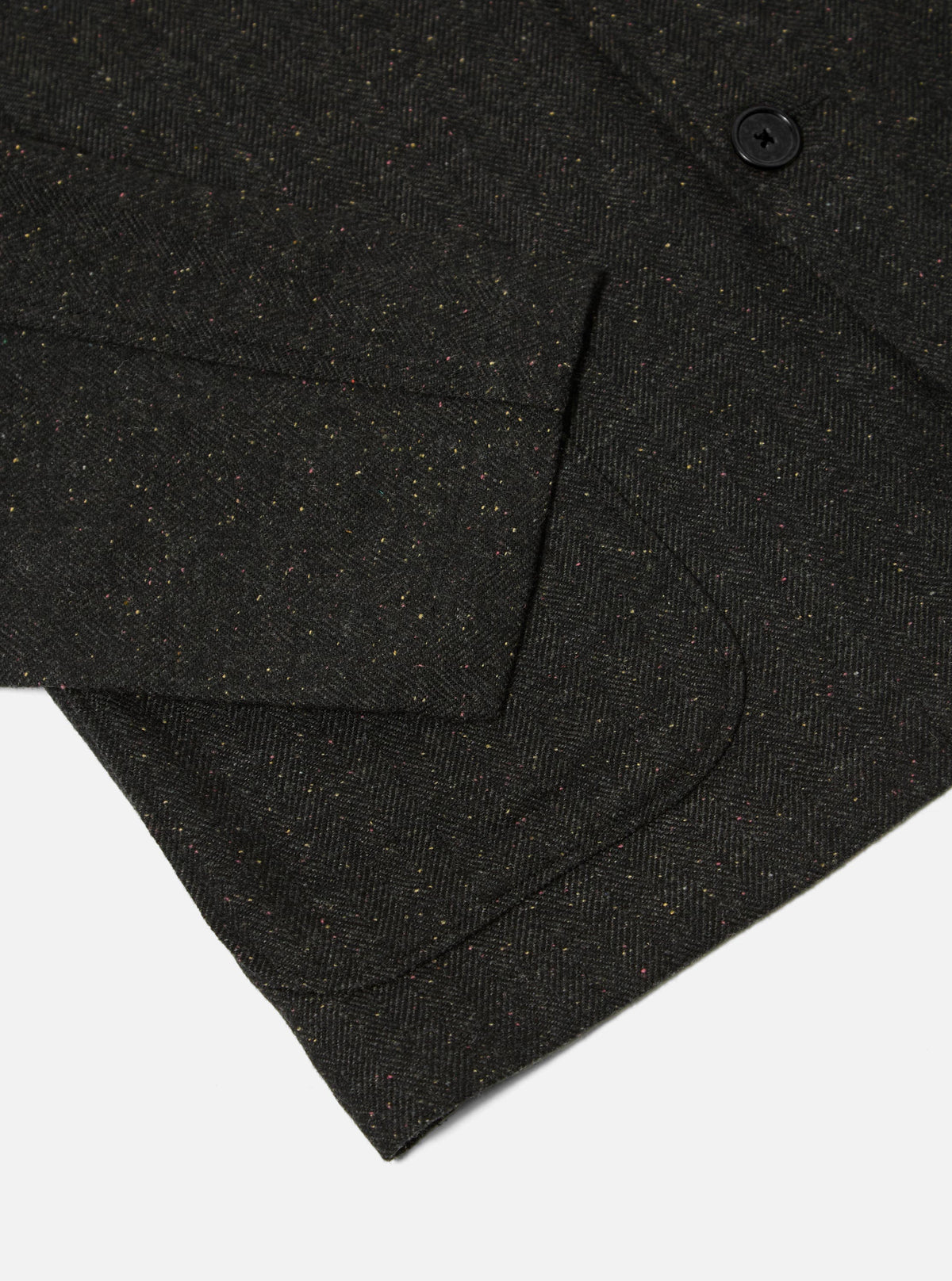 Black Salt N Pepper Tweed Three Button Jacket