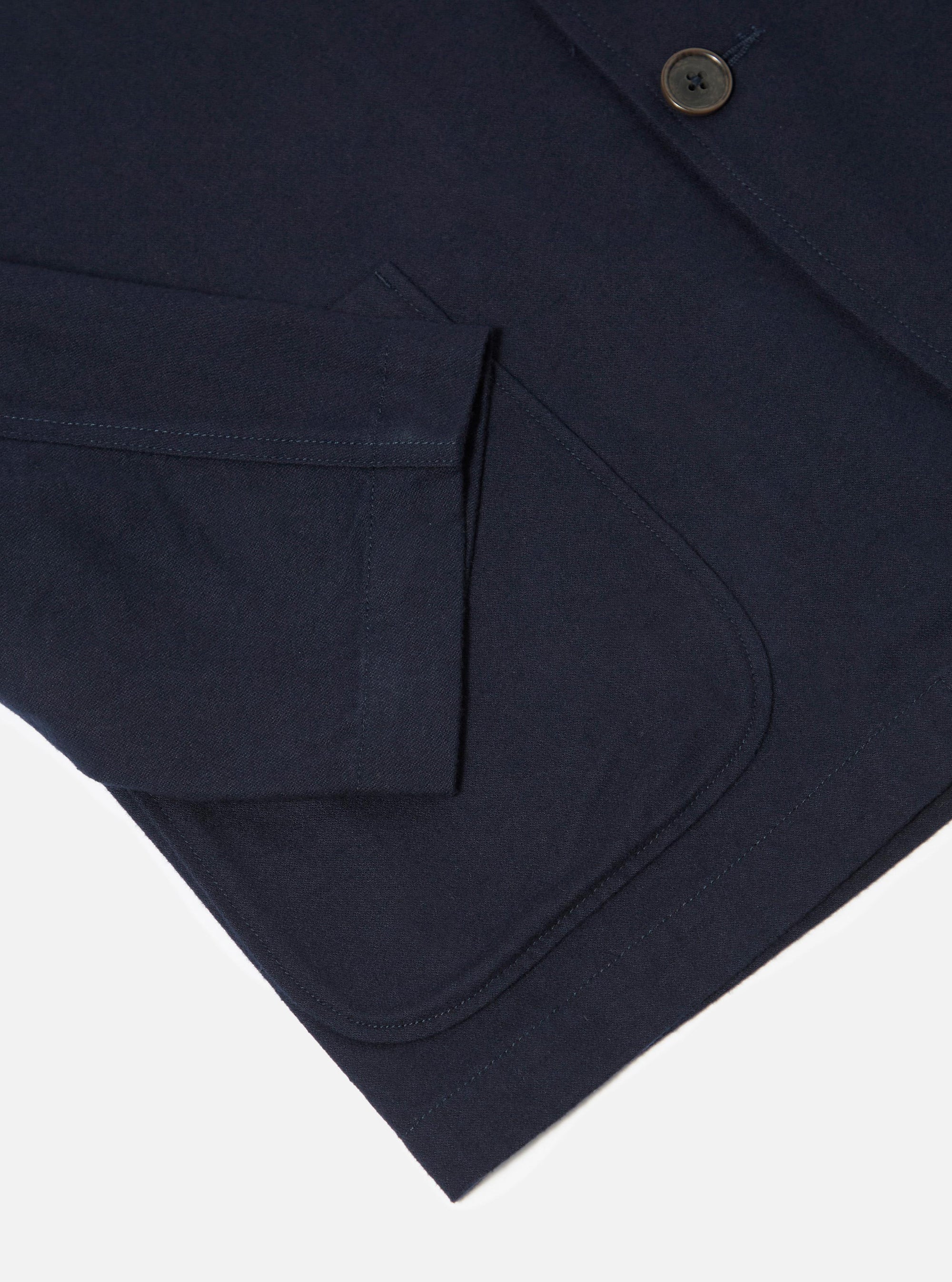 Navy Brushed Moleskin Three Button Jacket
