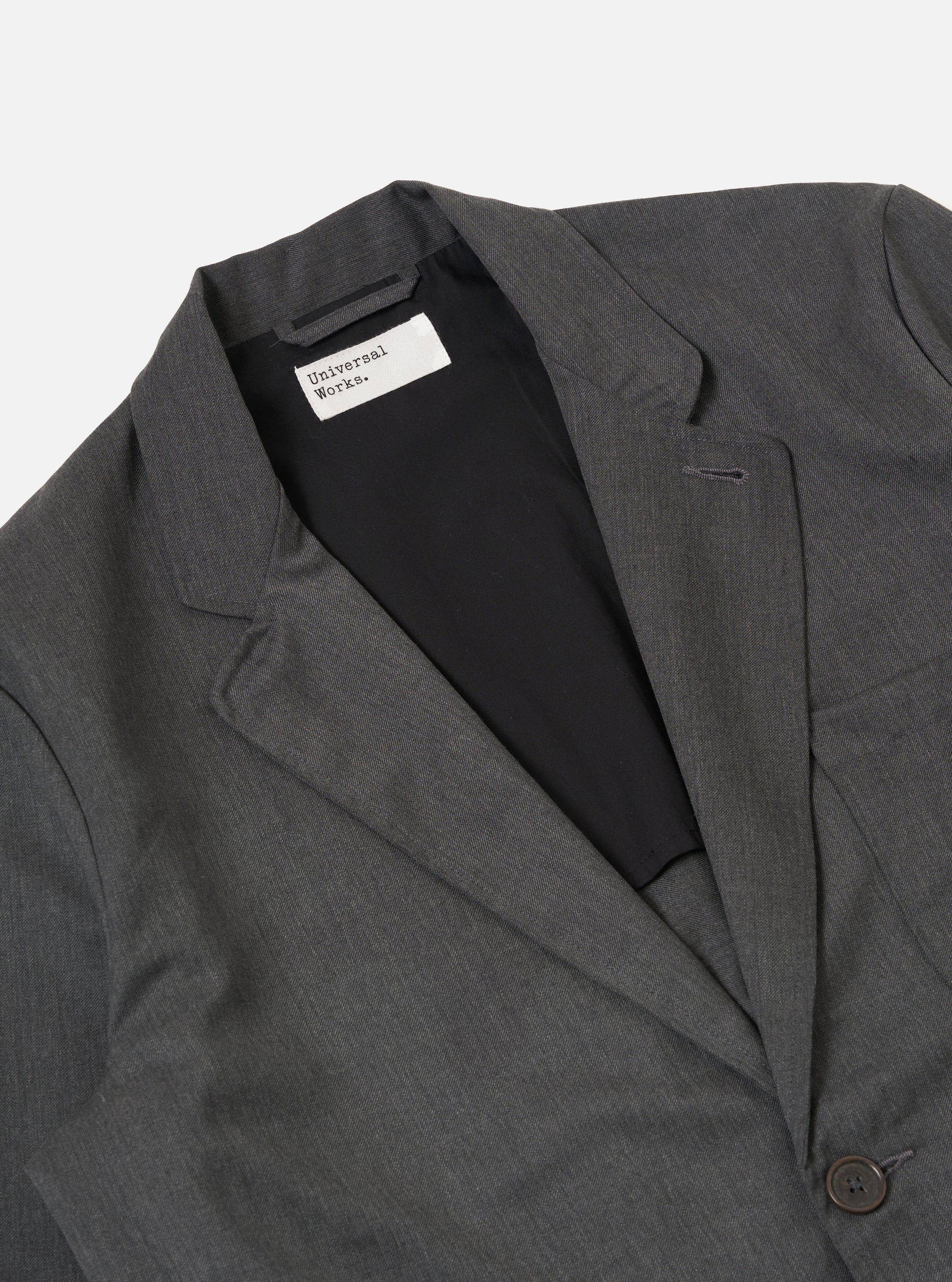 Charcoal Travel Suiting Two Button Jacket