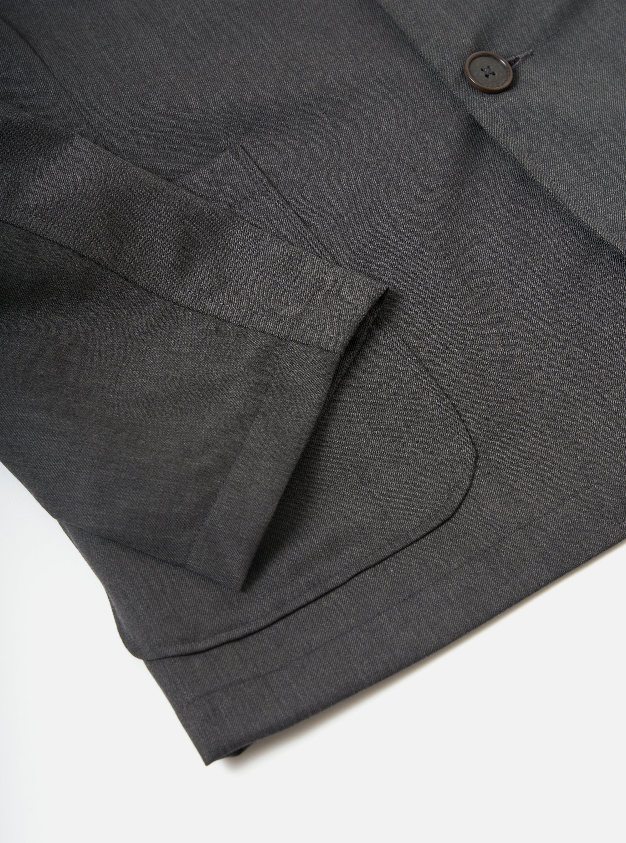 Charcoal Travel Suiting Two Button Jacket