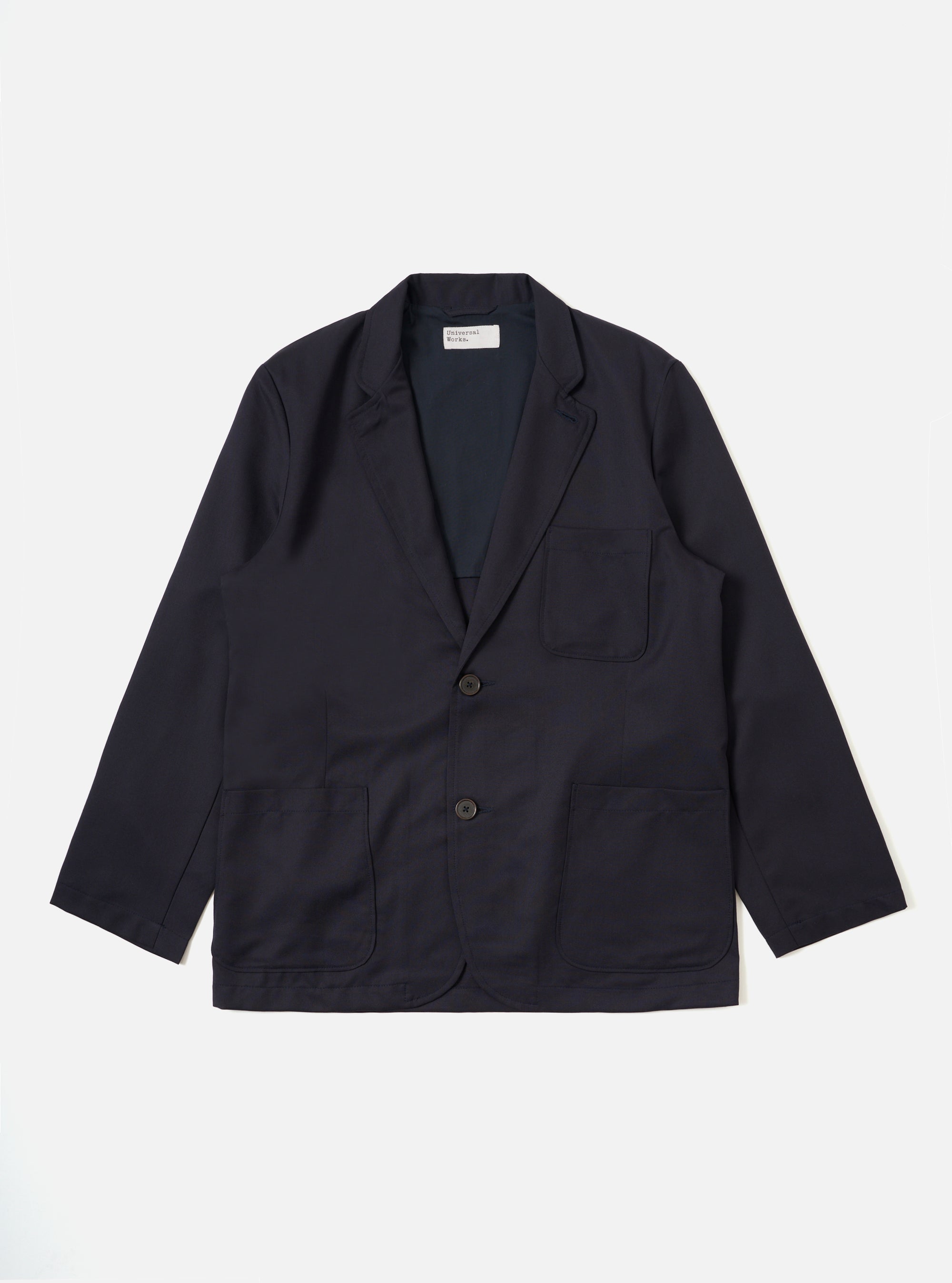 Navy Travel Suiting Two Button Jacket