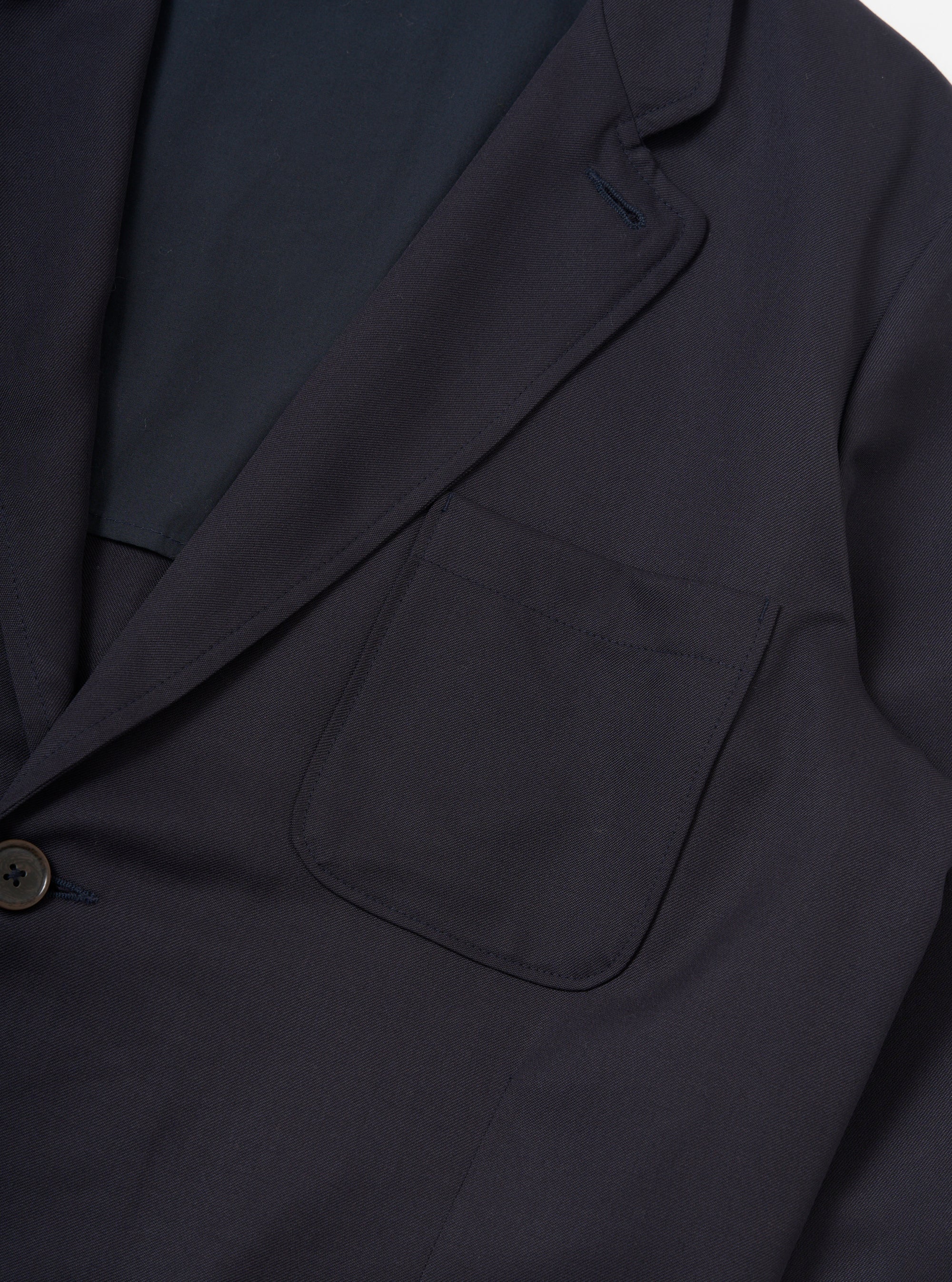Navy Travel Suiting Two Button Jacket