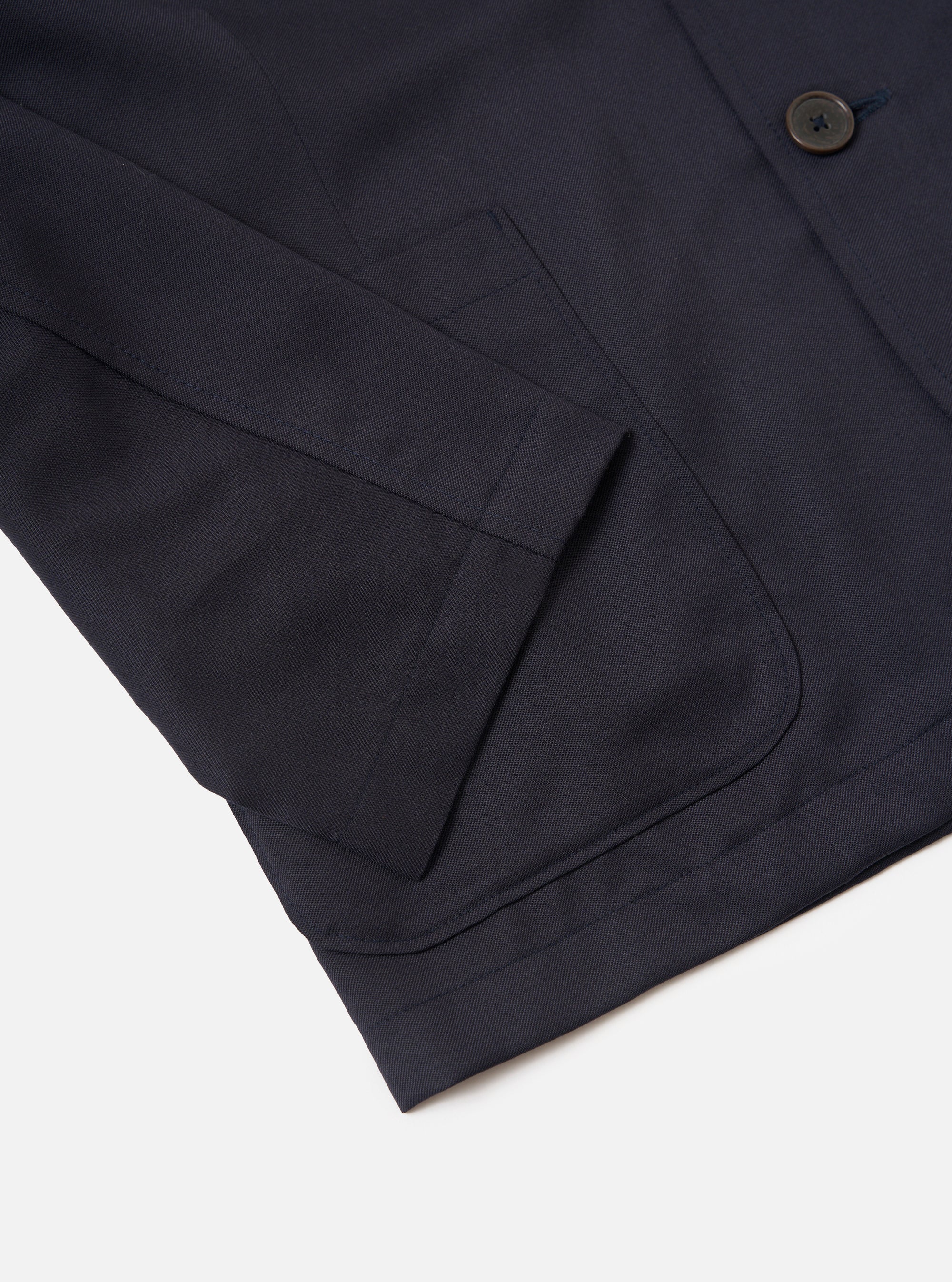 Navy Travel Suiting Two Button Jacket