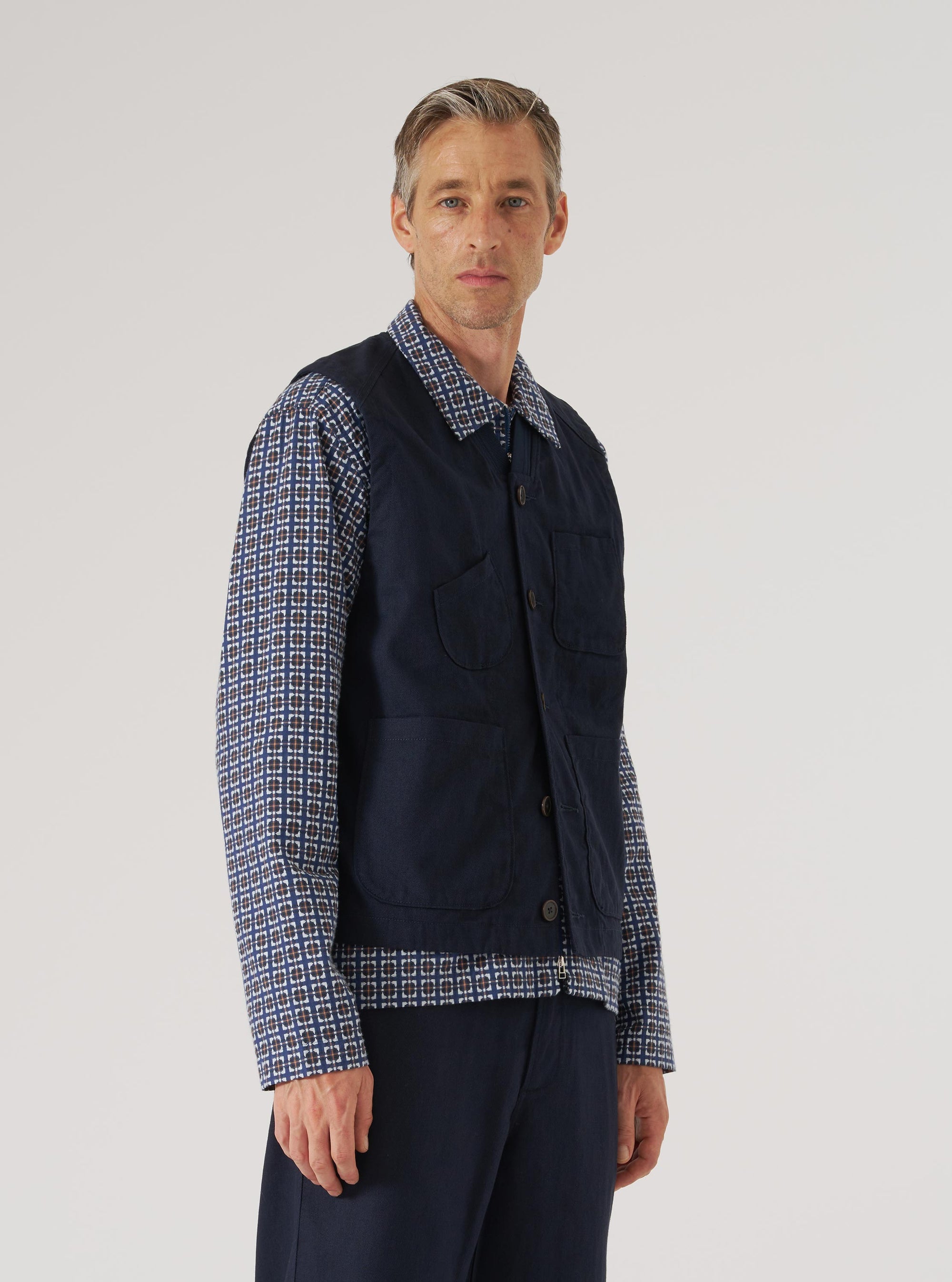 Navy Works Twill Station Waistcoat
