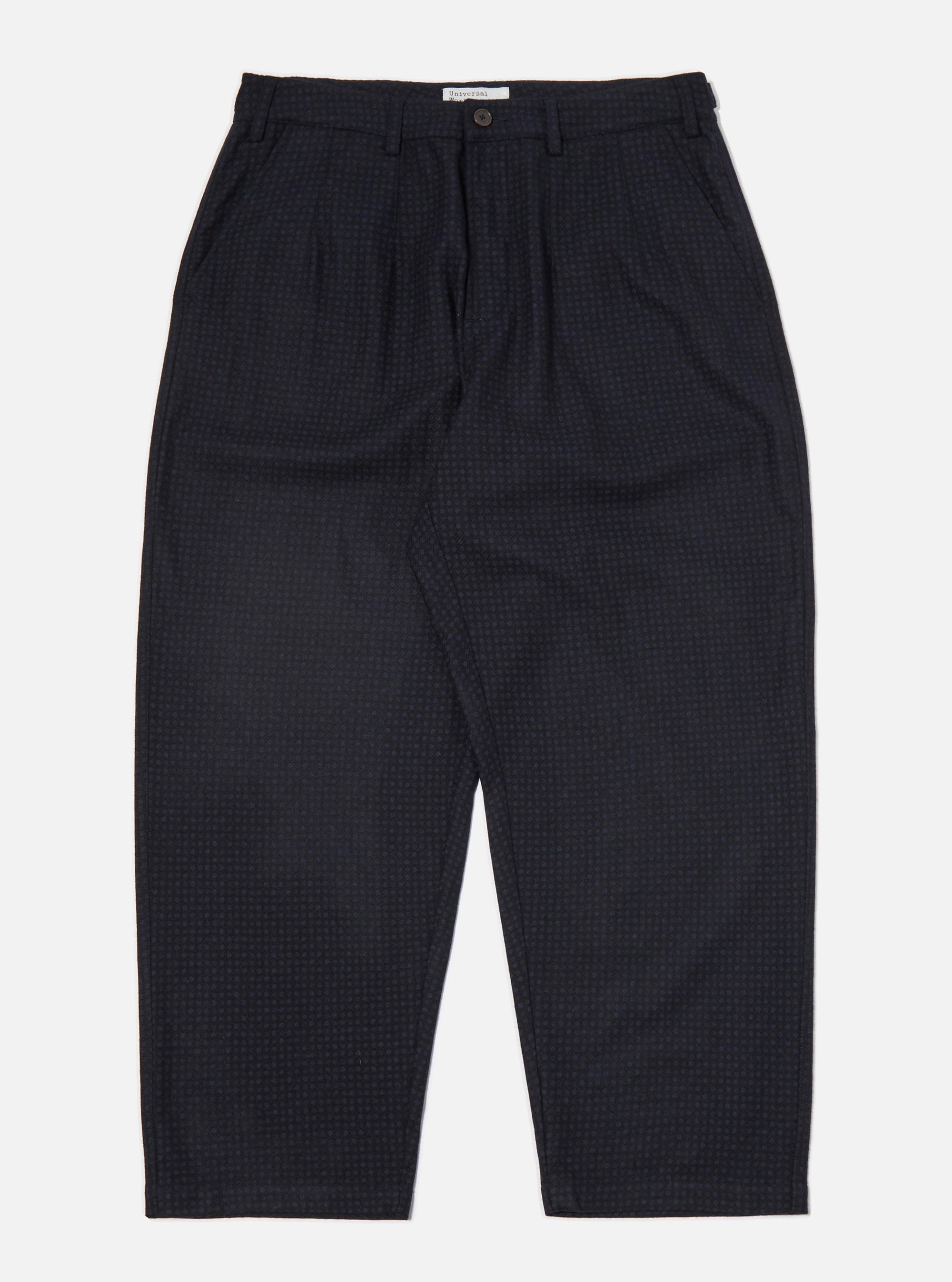 Navy Dot Print Flannel Dutch Pant