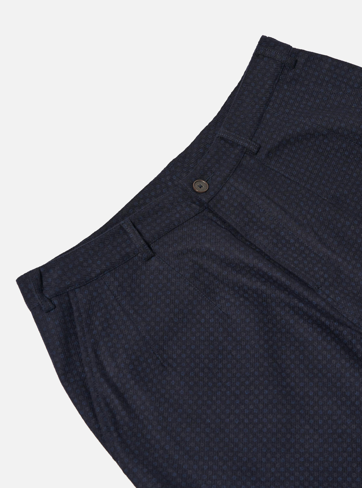 Navy Dot Print Flannel Dutch Pant