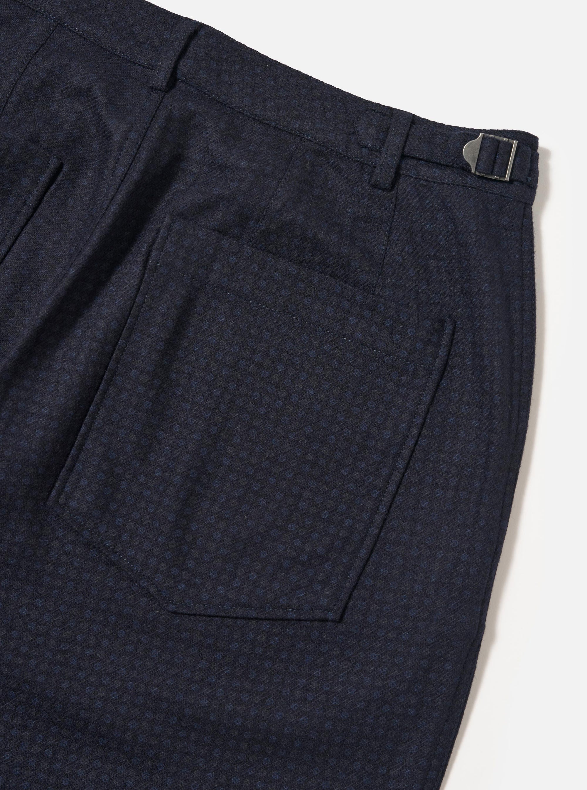 Navy Dot Print Flannel Dutch Pant