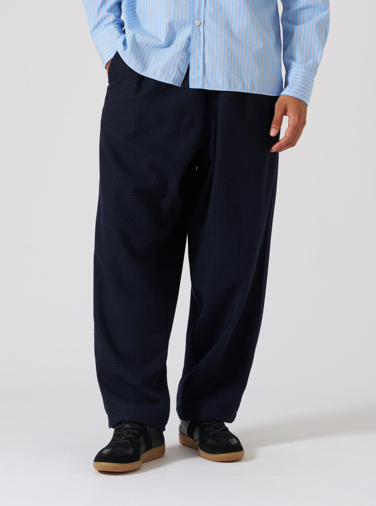 Navy Dot Print Flannel Dutch Pant