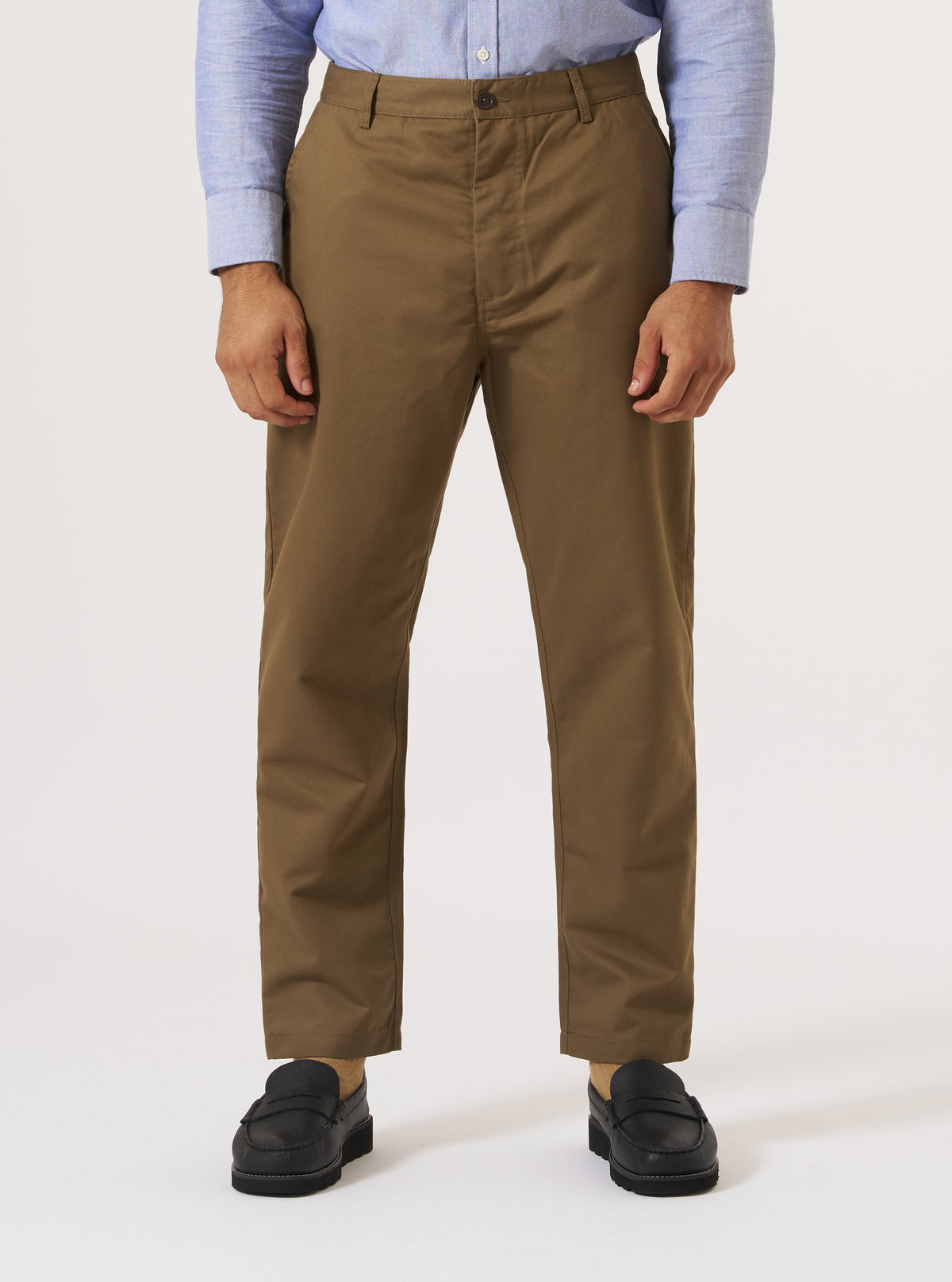Khaki Brushed Polytech Military Chino