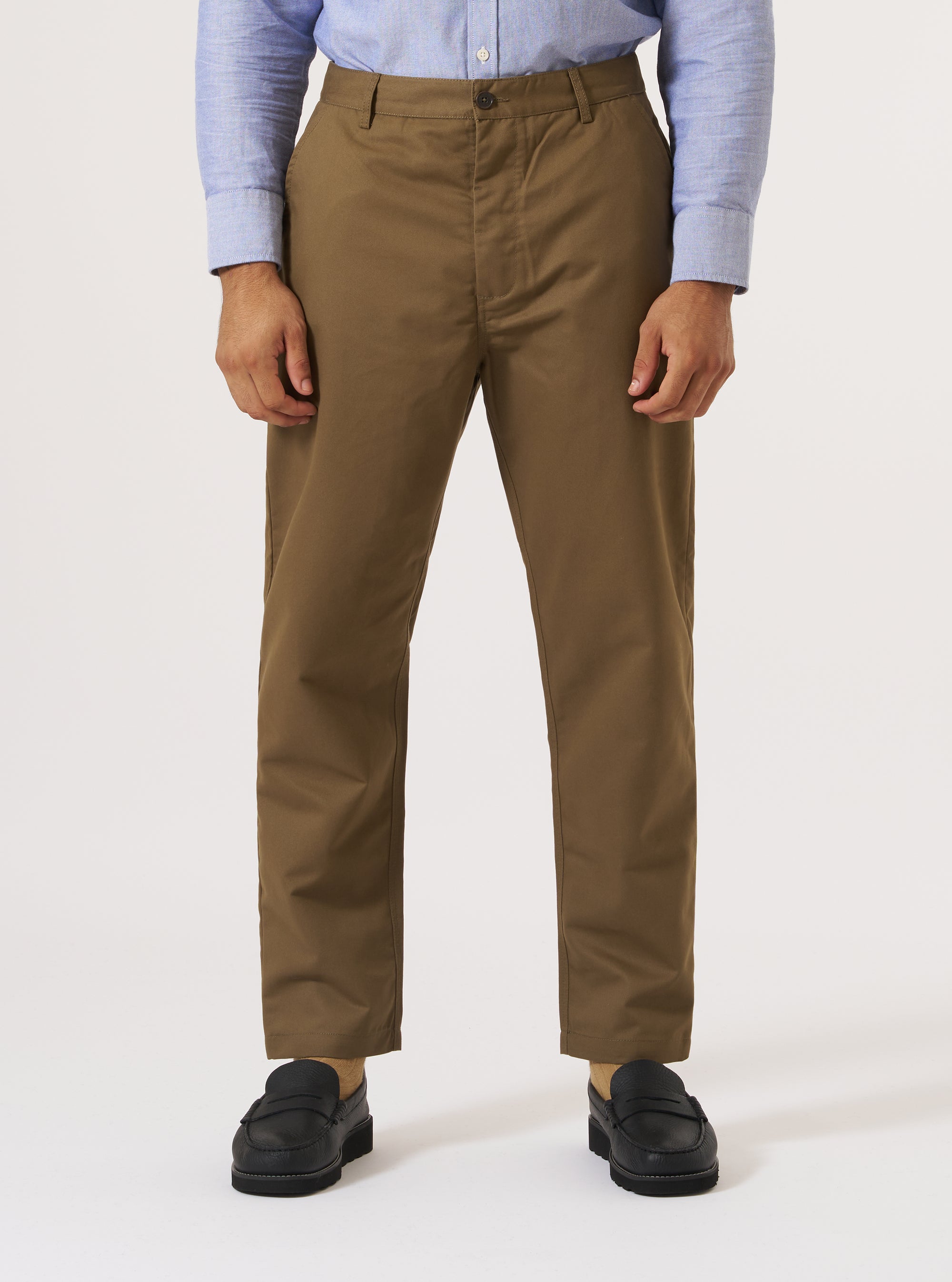 Khaki Brushed Polytech Military Chino