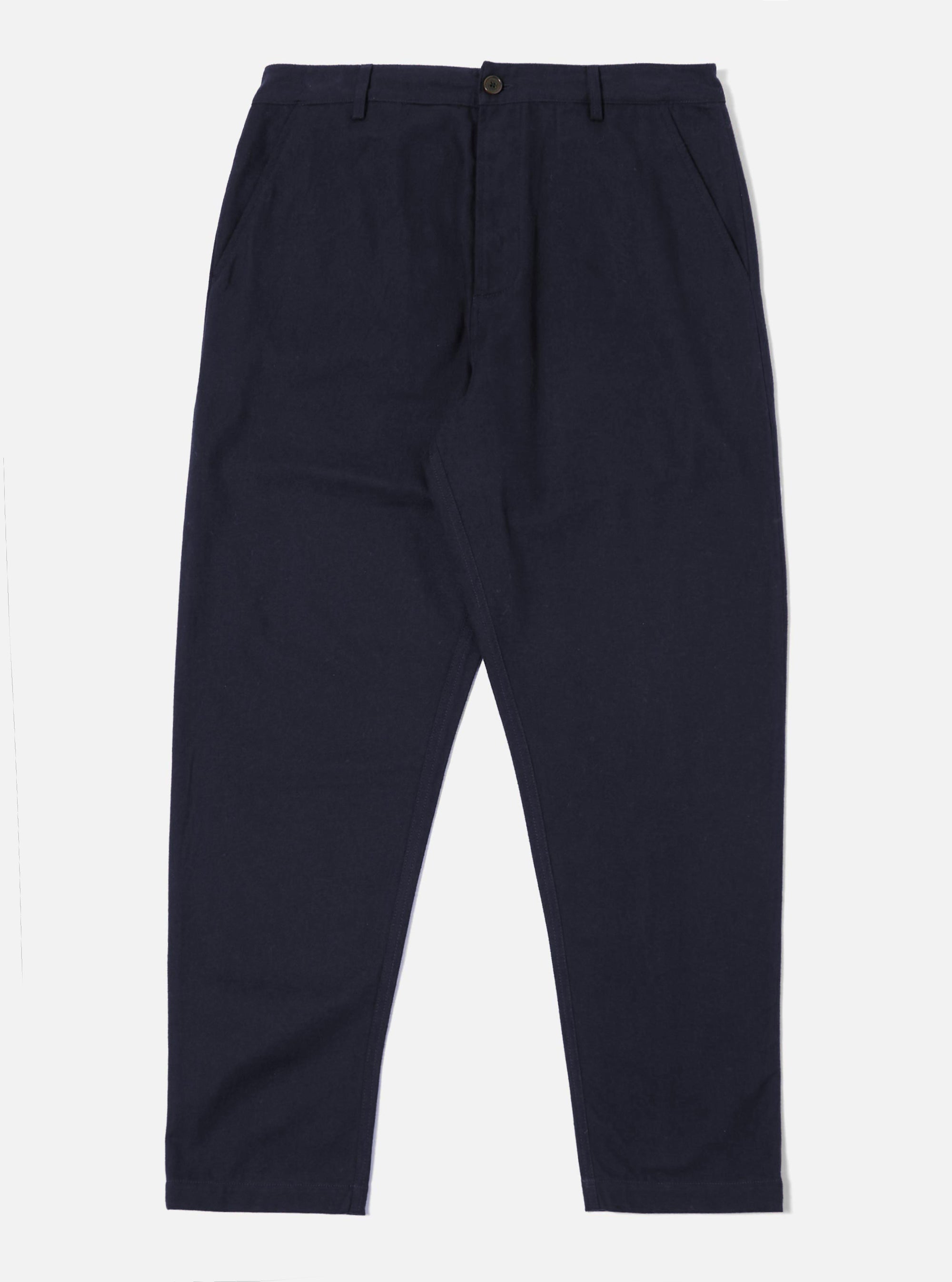 Navy Brushed Moleskin Military Chino