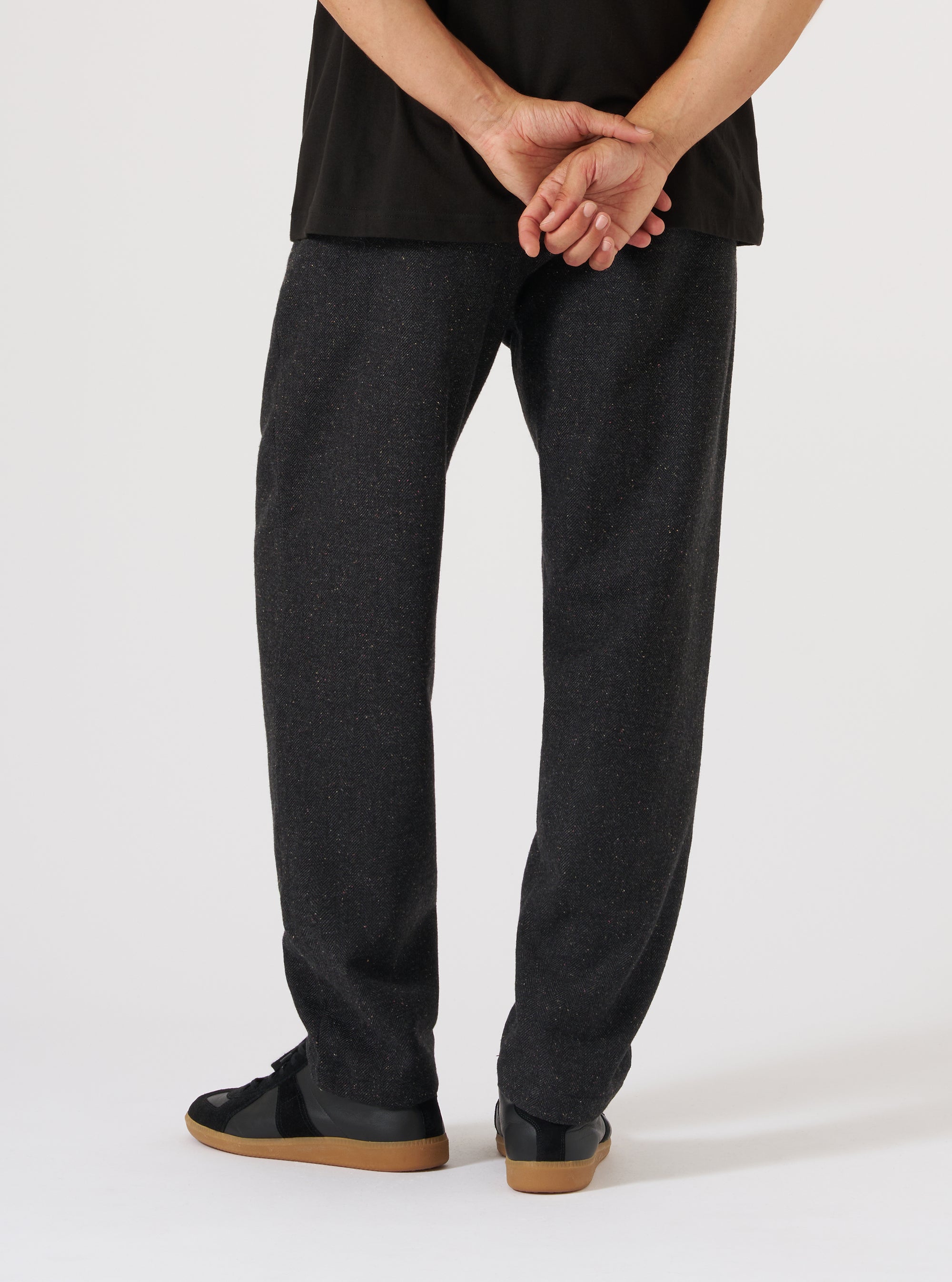 Black Salt N Pepper Tweed Military Chino