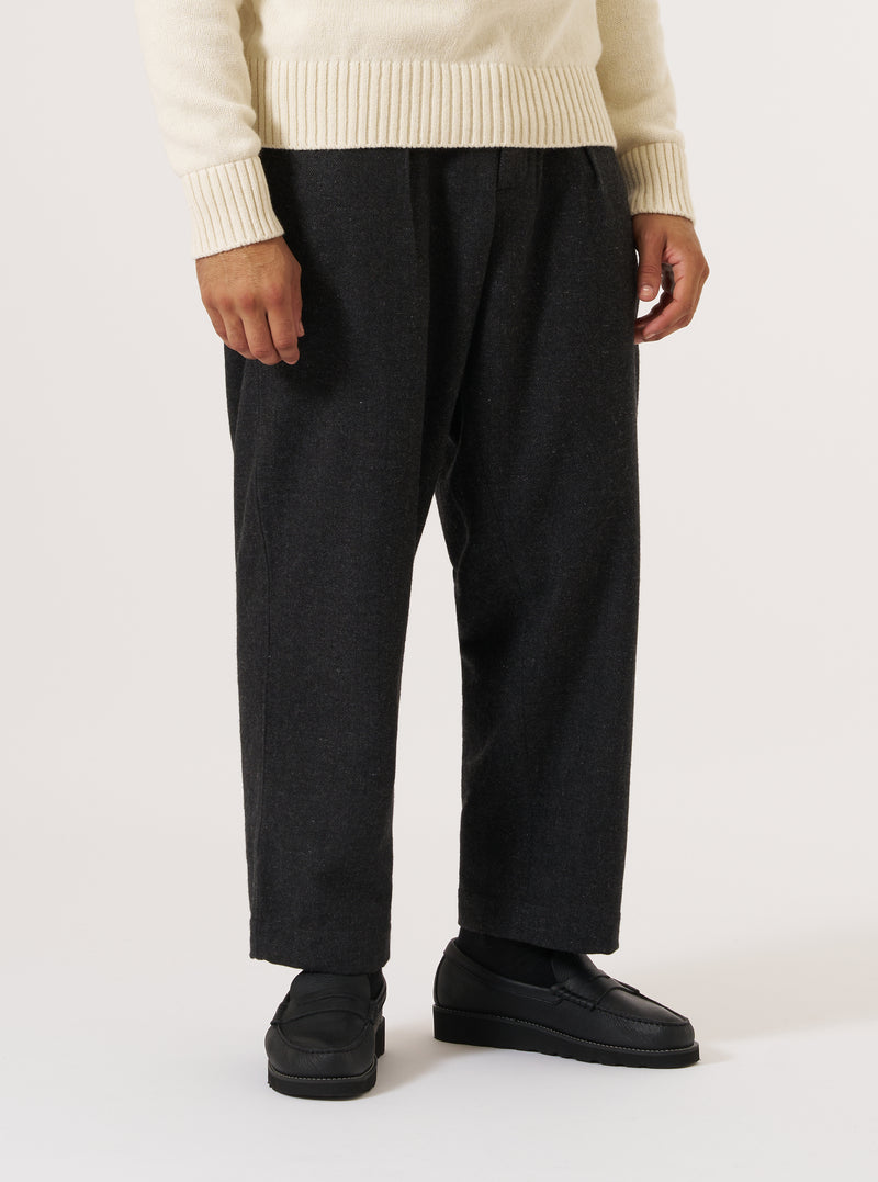Black Salt N Pepper Tweed Oxford Pant