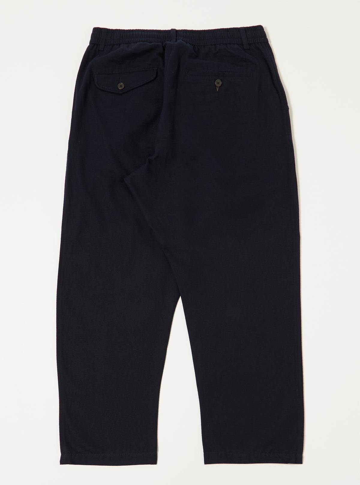 Navy Brushed Moleskin Pleated Track Pant