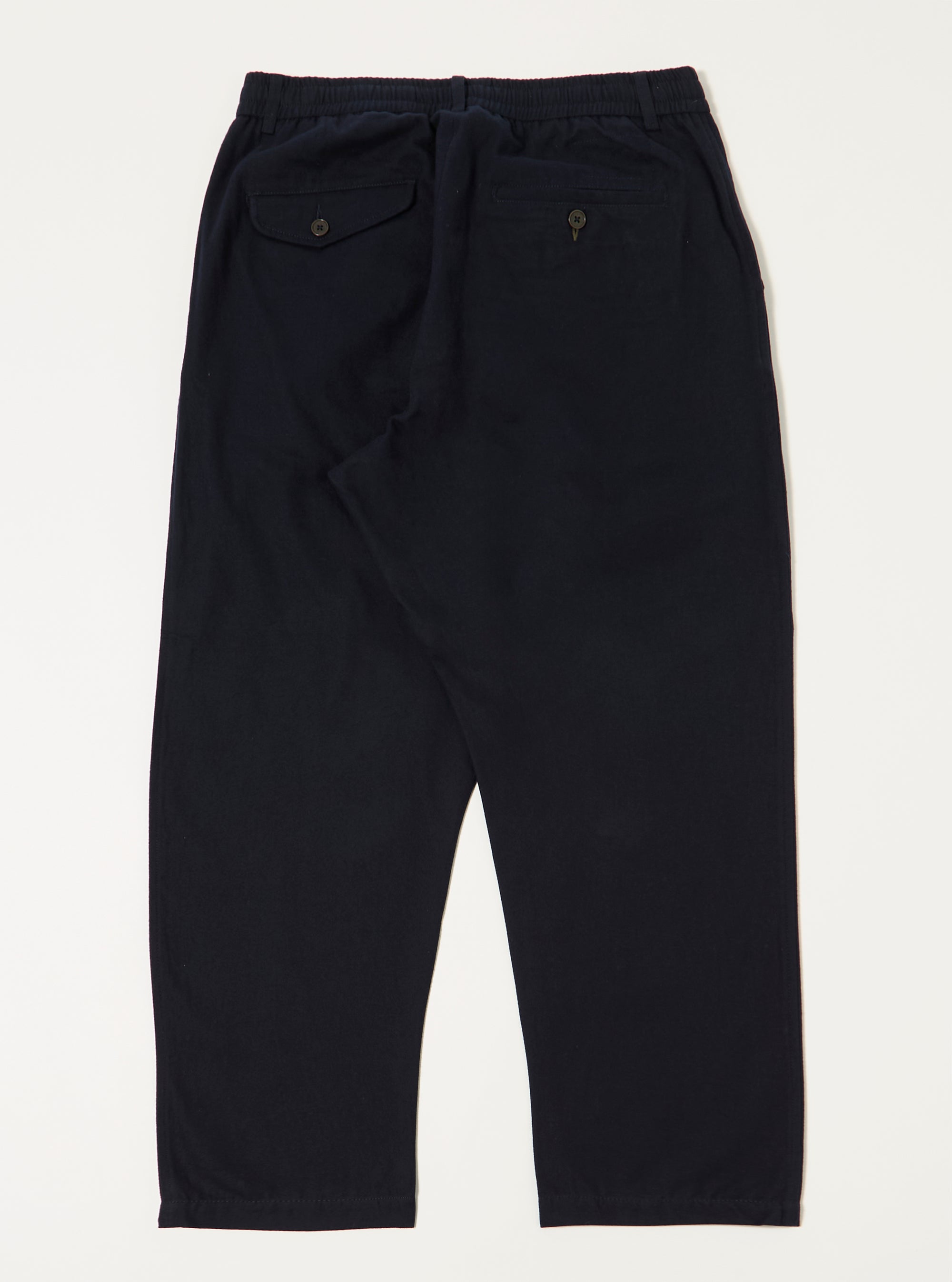 Navy Brushed Moleskin Pleated Track Pant