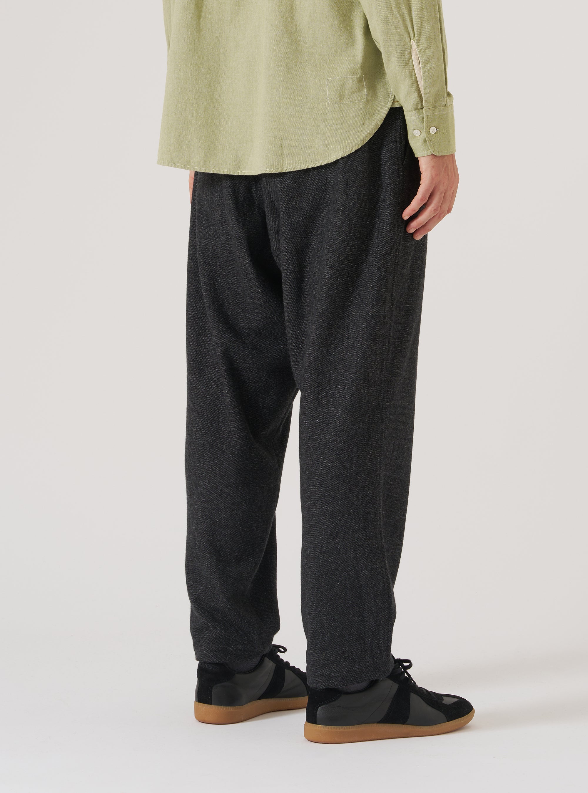 Grey Anders Wool Upcycled Pleated Track Pant