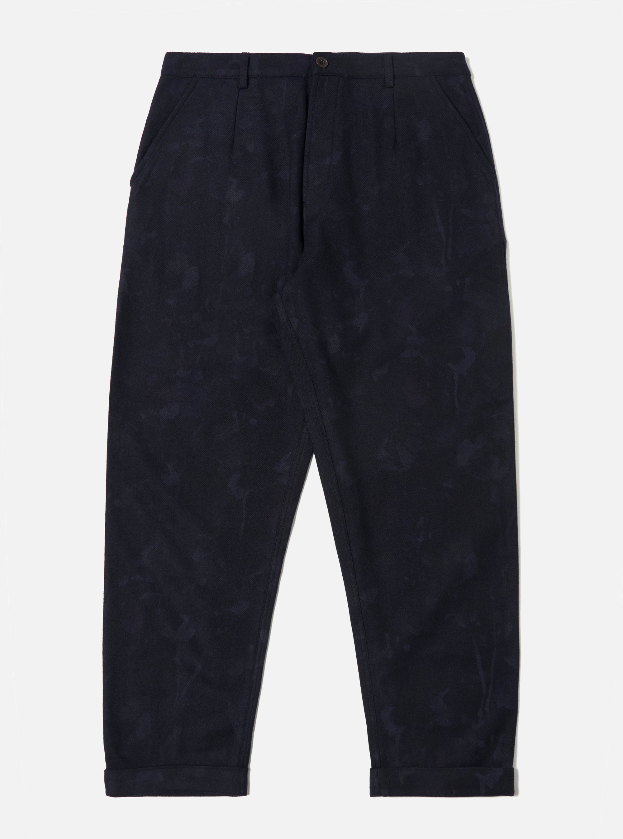 Navy Flower Print Flannel Super Chino