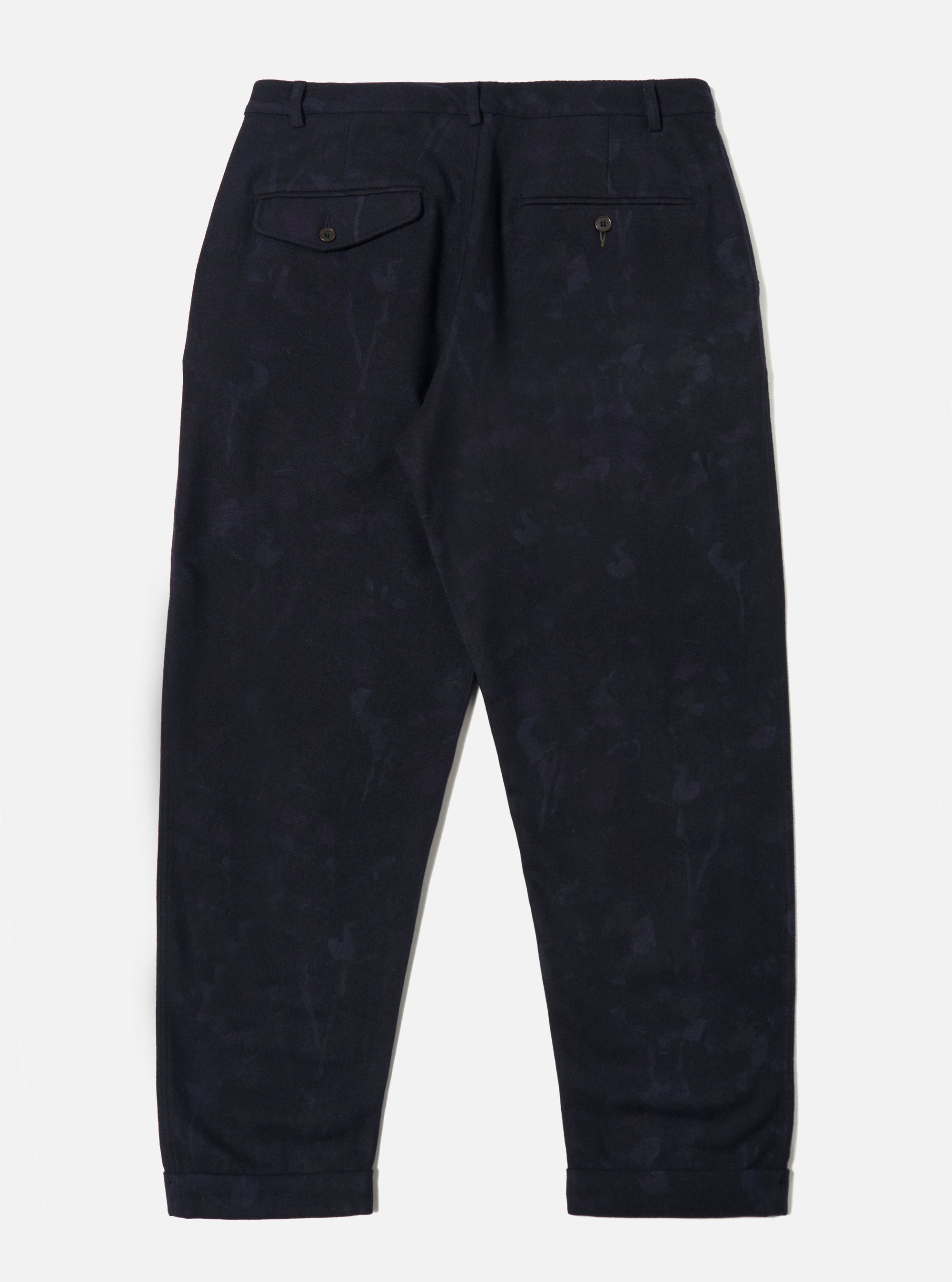 Navy Flower Print Flannel Super Chino