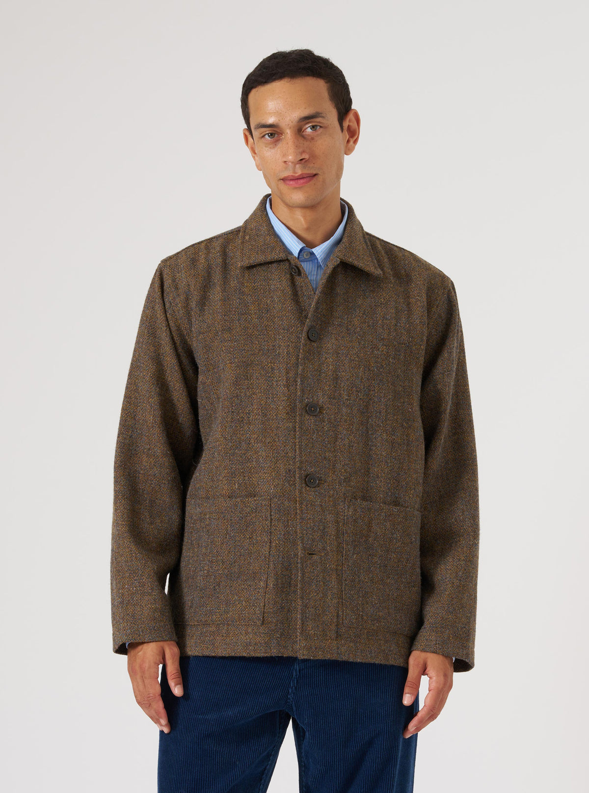Gold Harris Tweed Plaid Easy Jacket