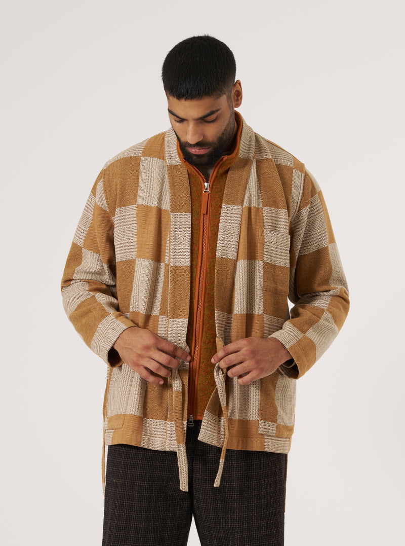Brown Japanese Patchwork Kyoto Work Jacket