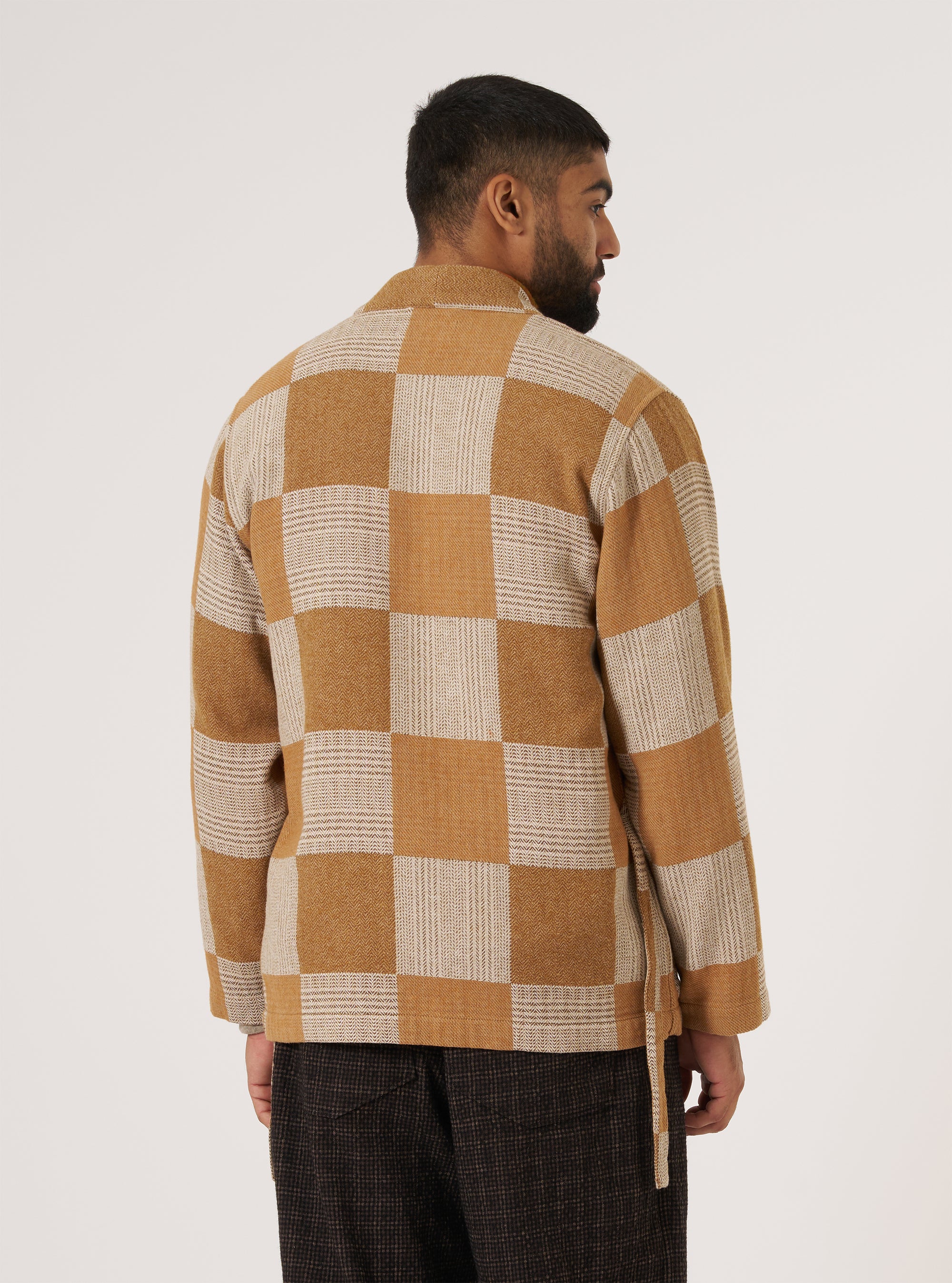 Brown Japanese Patchwork Kyoto Work Jacket