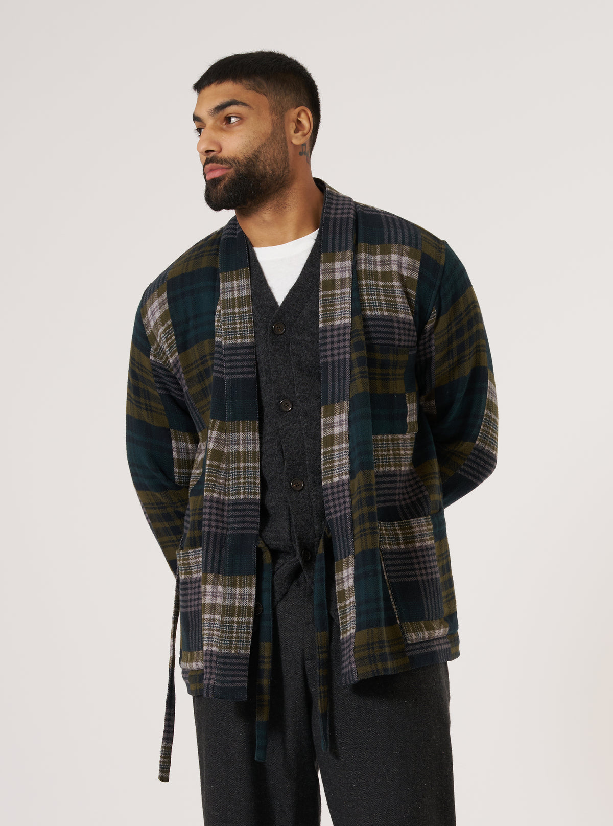Green Japanese Patchwork Kyoto Work Jacket