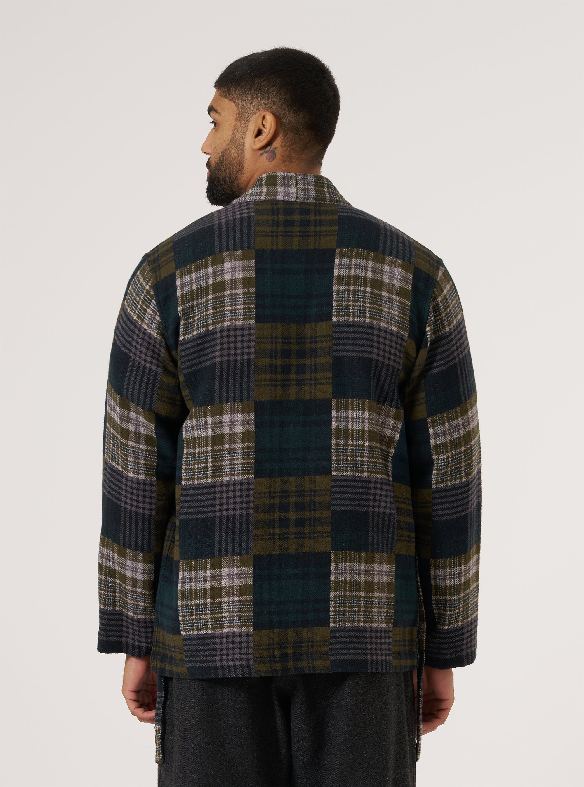 Green Japanese Patchwork Kyoto Work Jacket
