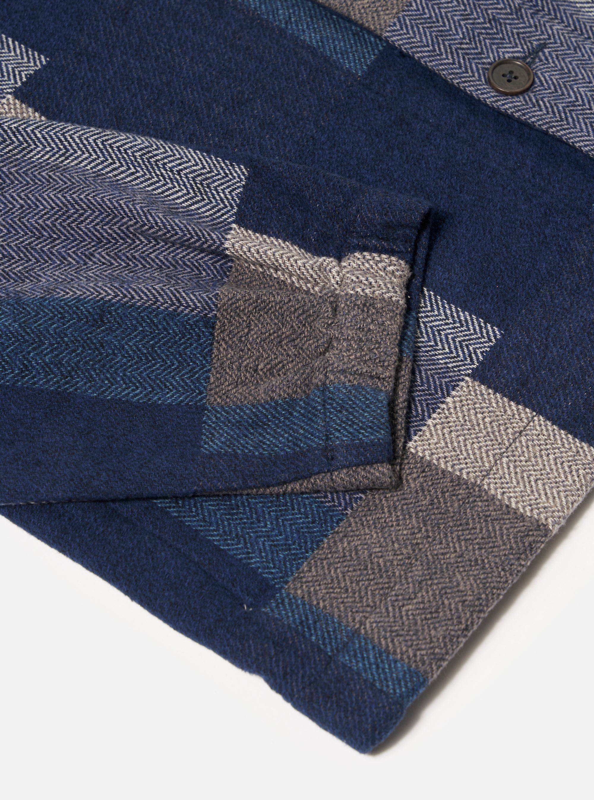 Navy Japanese Patchwork L/S Tech Overshirt