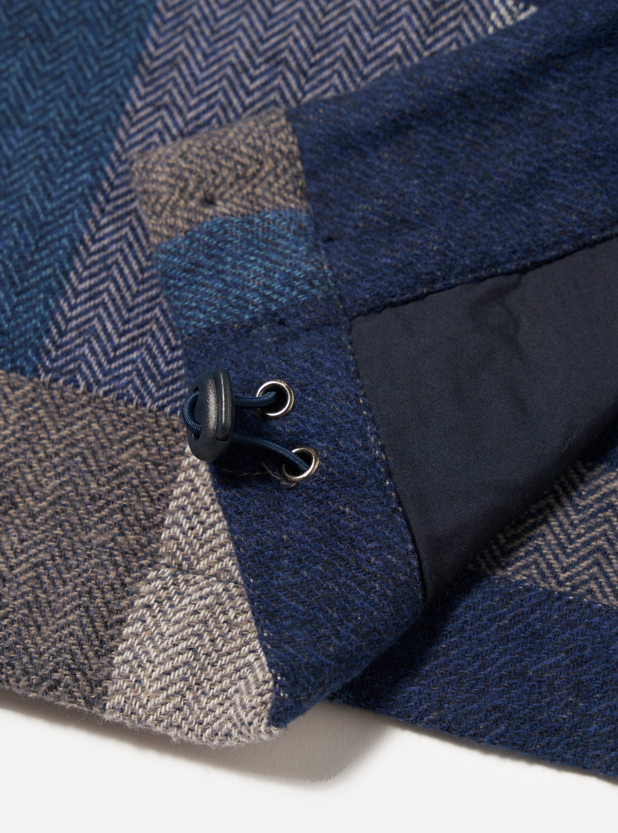 Navy Japanese Patchwork L/S Tech Overshirt