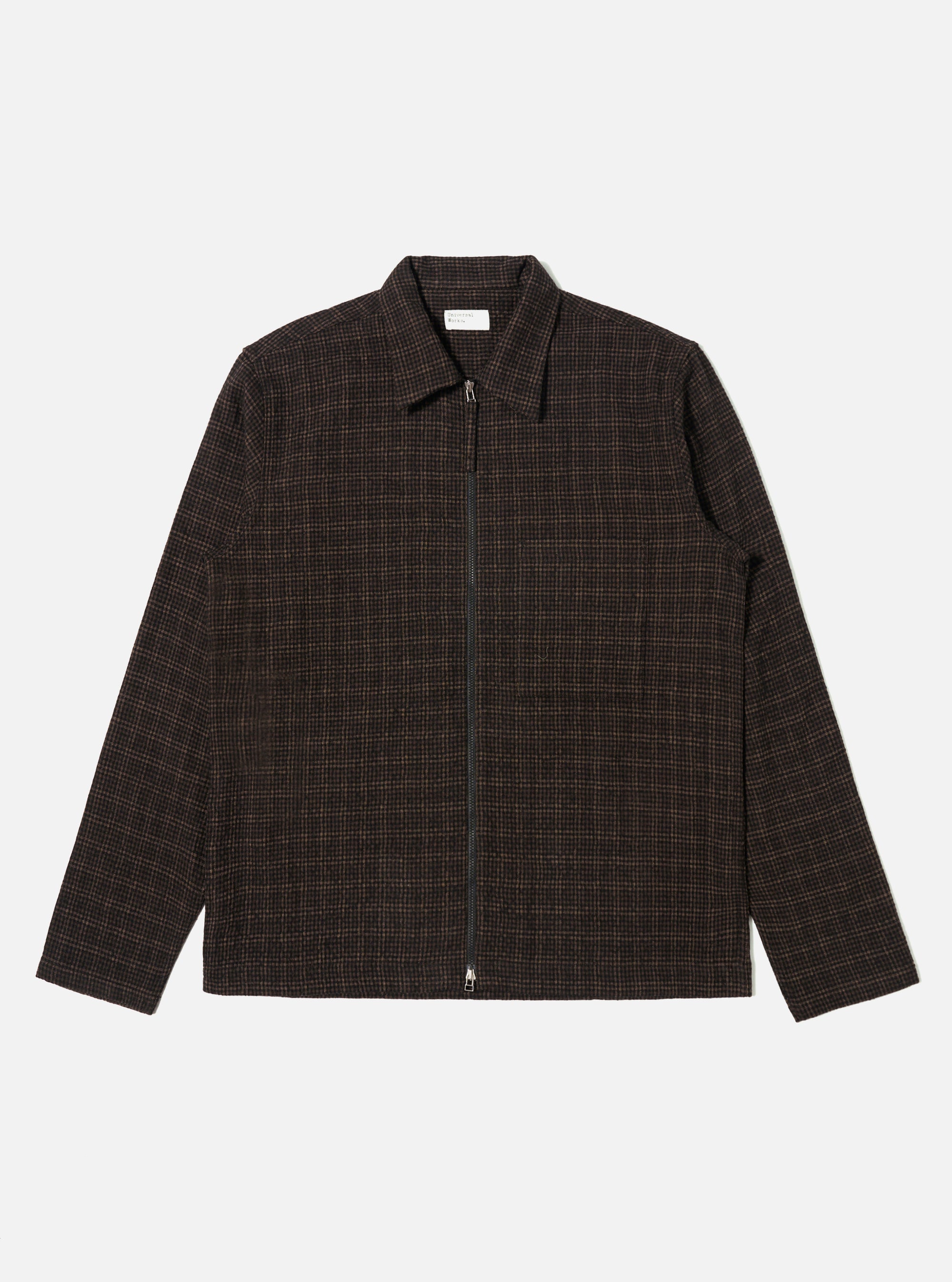 Brown Cedar Check Zip Shirt
