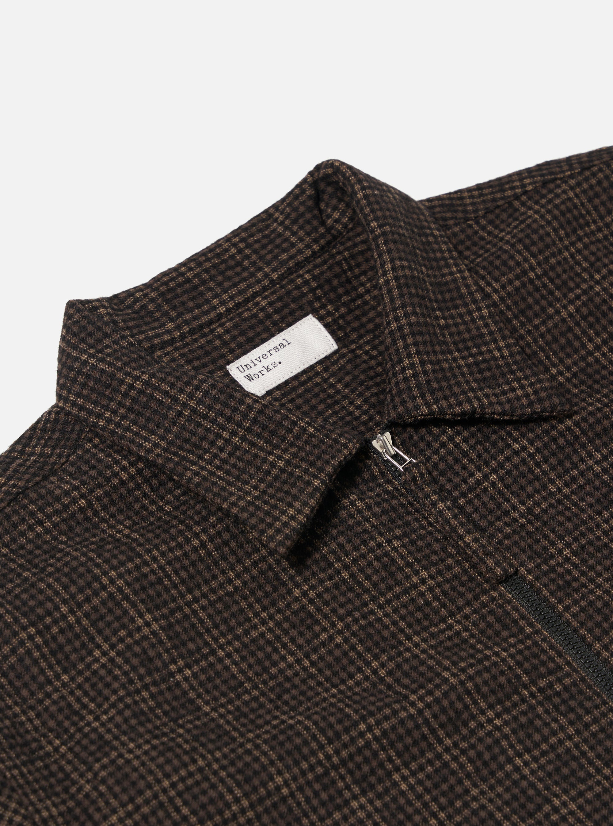 Brown Cedar Check Zip Shirt