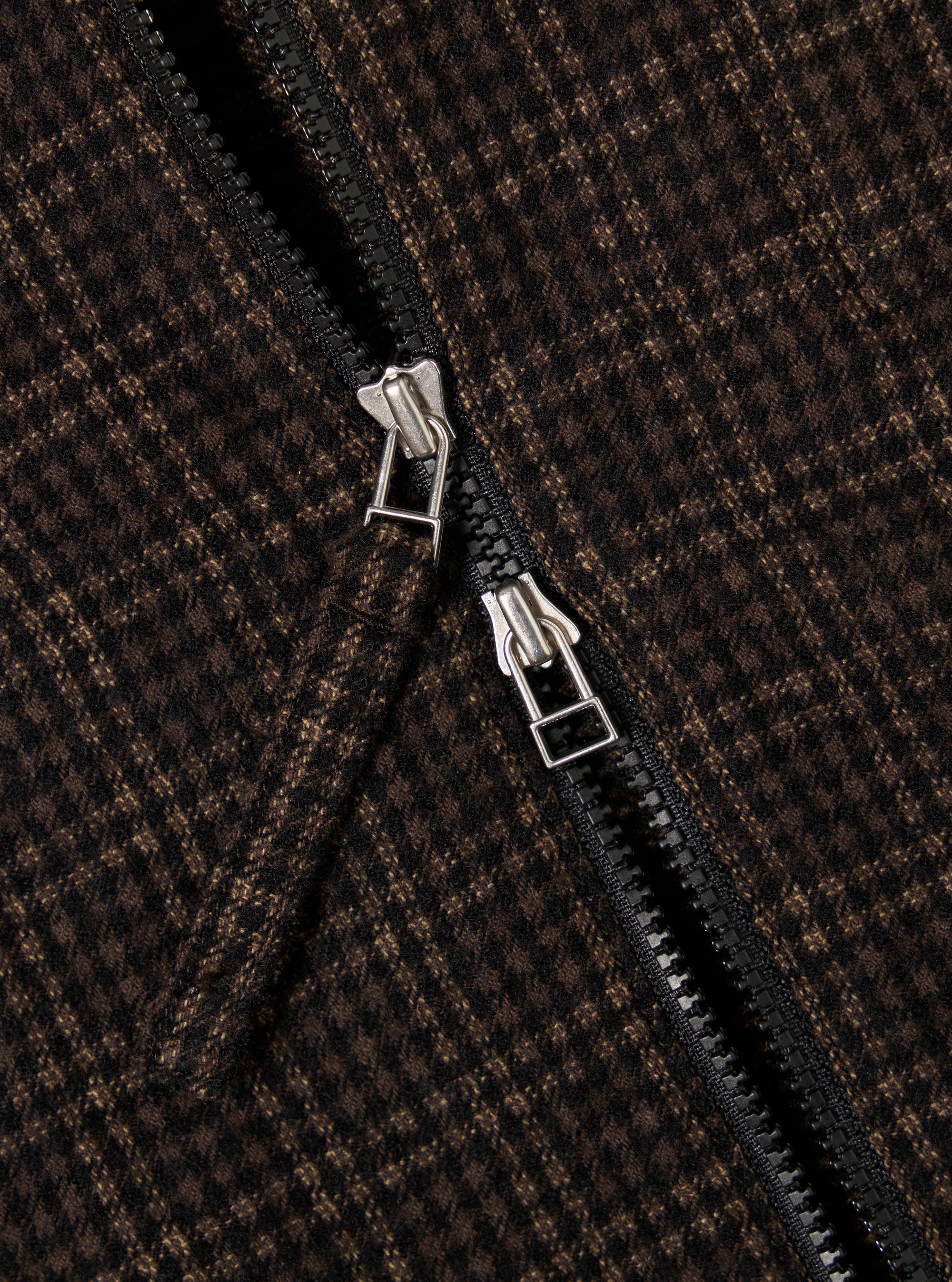 Brown Cedar Check Zip Shirt