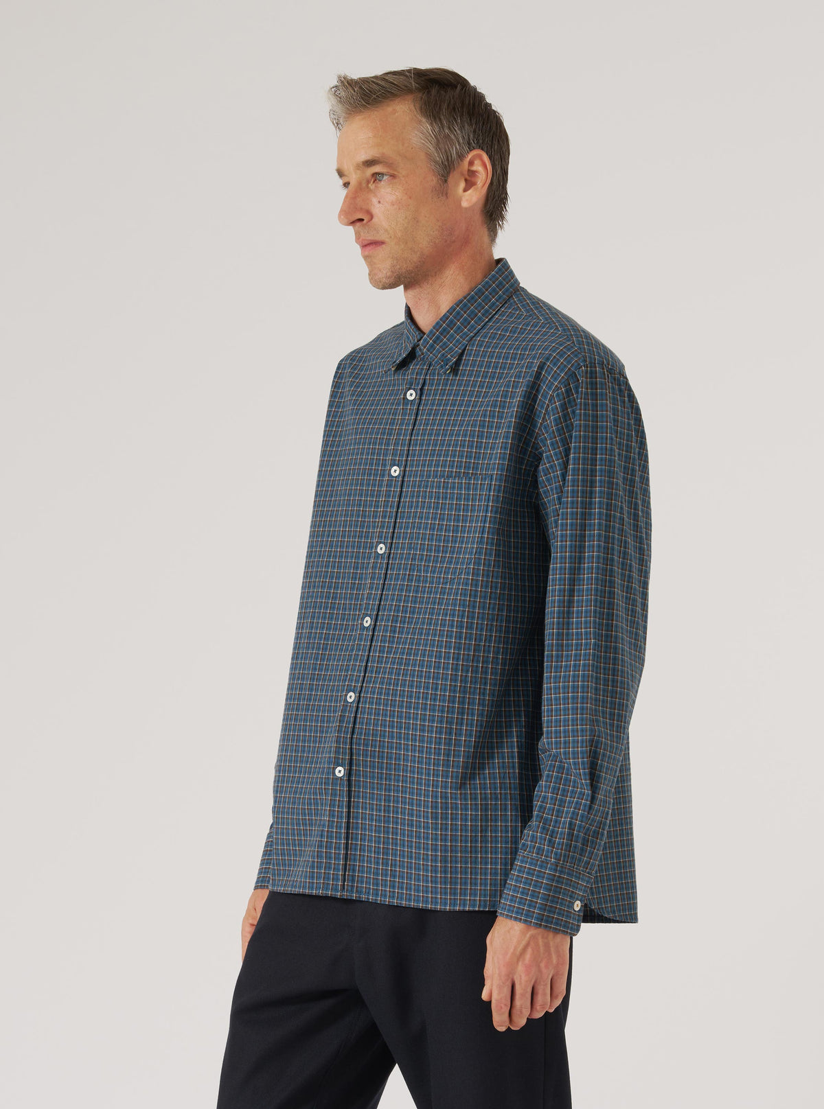 Blue Shiro Check Lazy Day Shirt