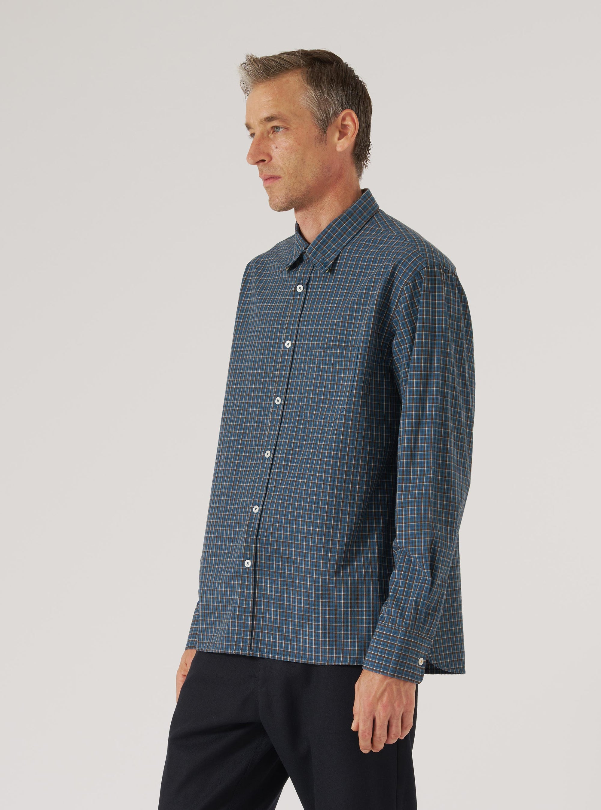 Blue Shiro Check Lazy Day Shirt